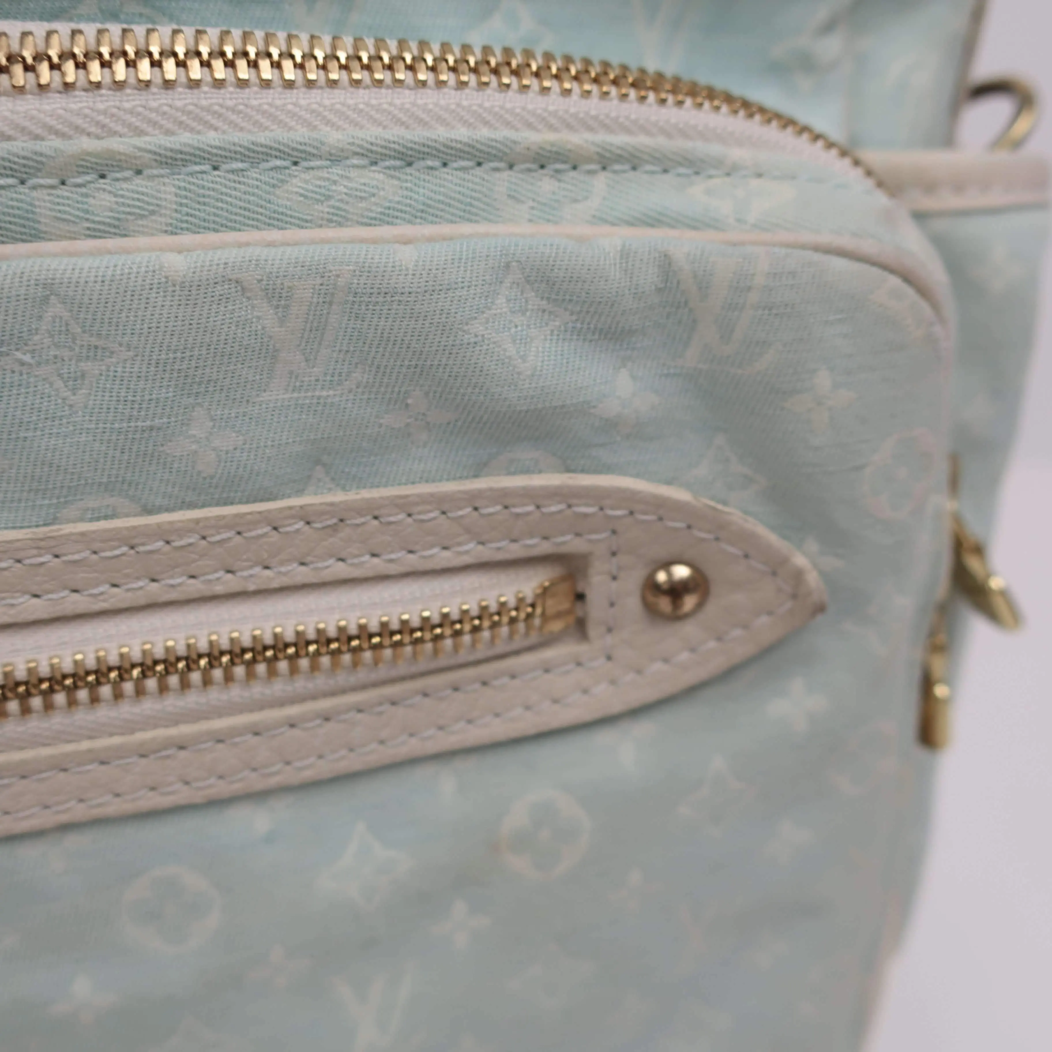 Louis Vuitton Blue Monogram Mini Lin Diaper Bag with diaper board - Image 26