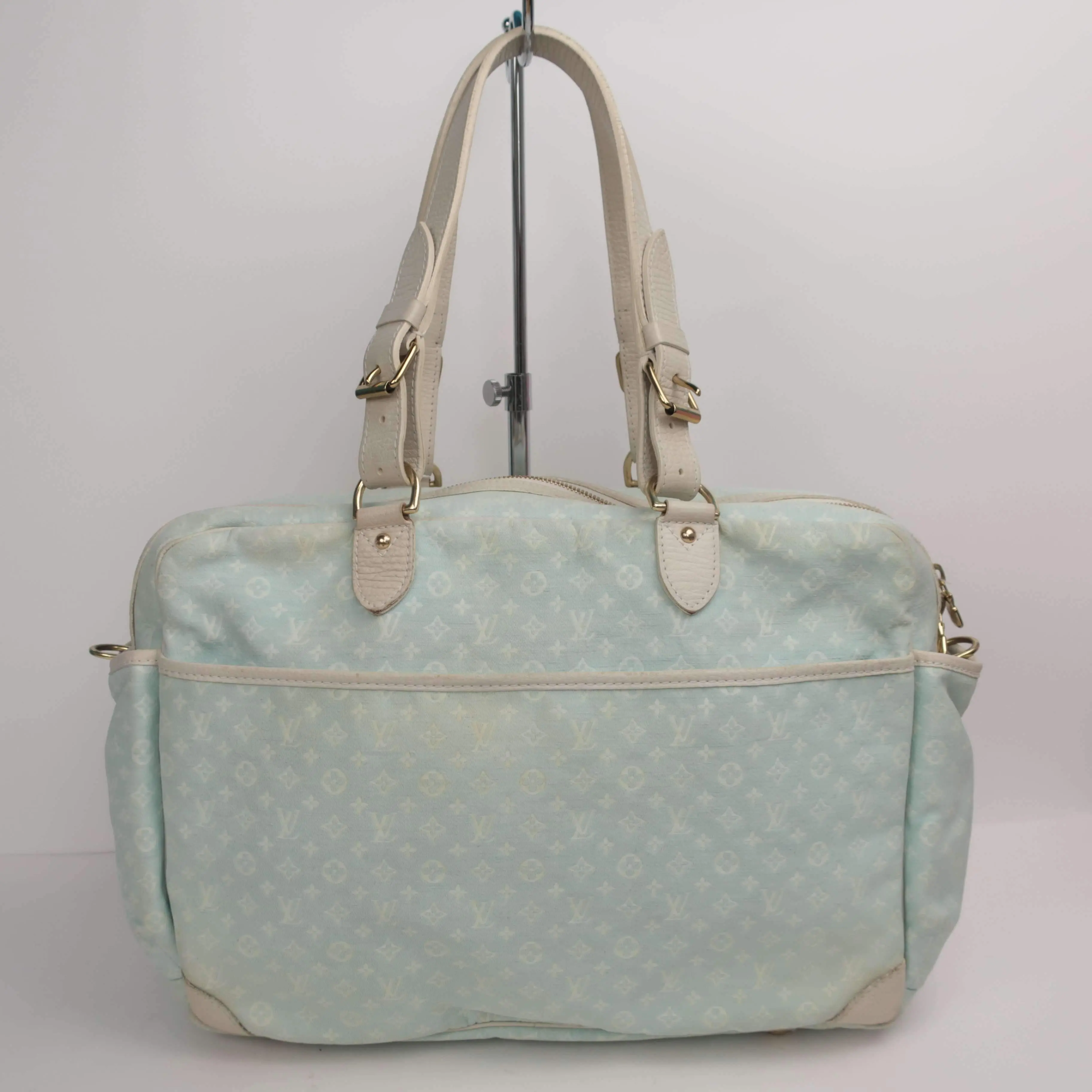 Louis Vuitton Blue Monogram Mini Lin Diaper Bag with diaper board - Image 3