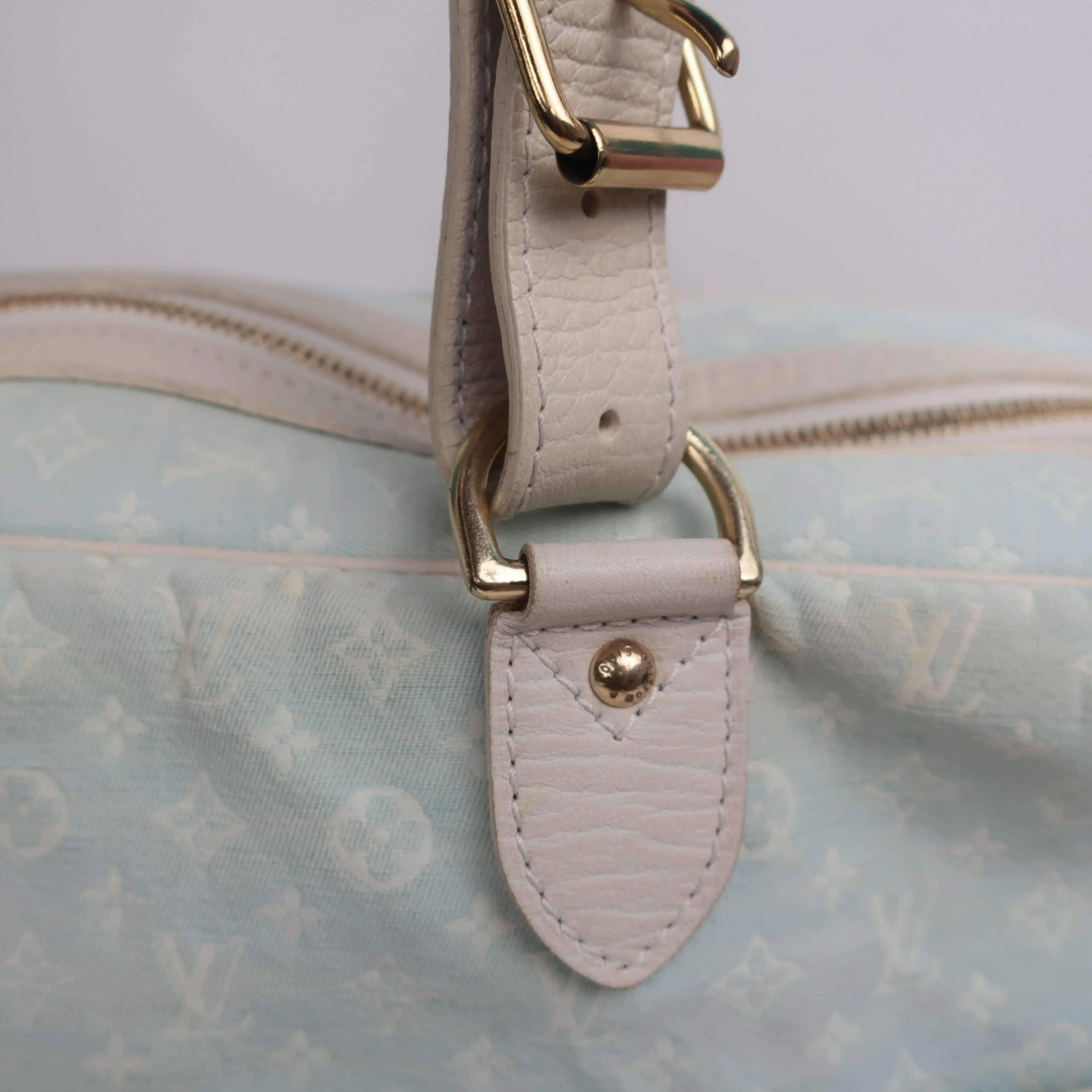 Louis Vuitton Blue Monogram Mini Lin Diaper Bag with diaper board - Image 50