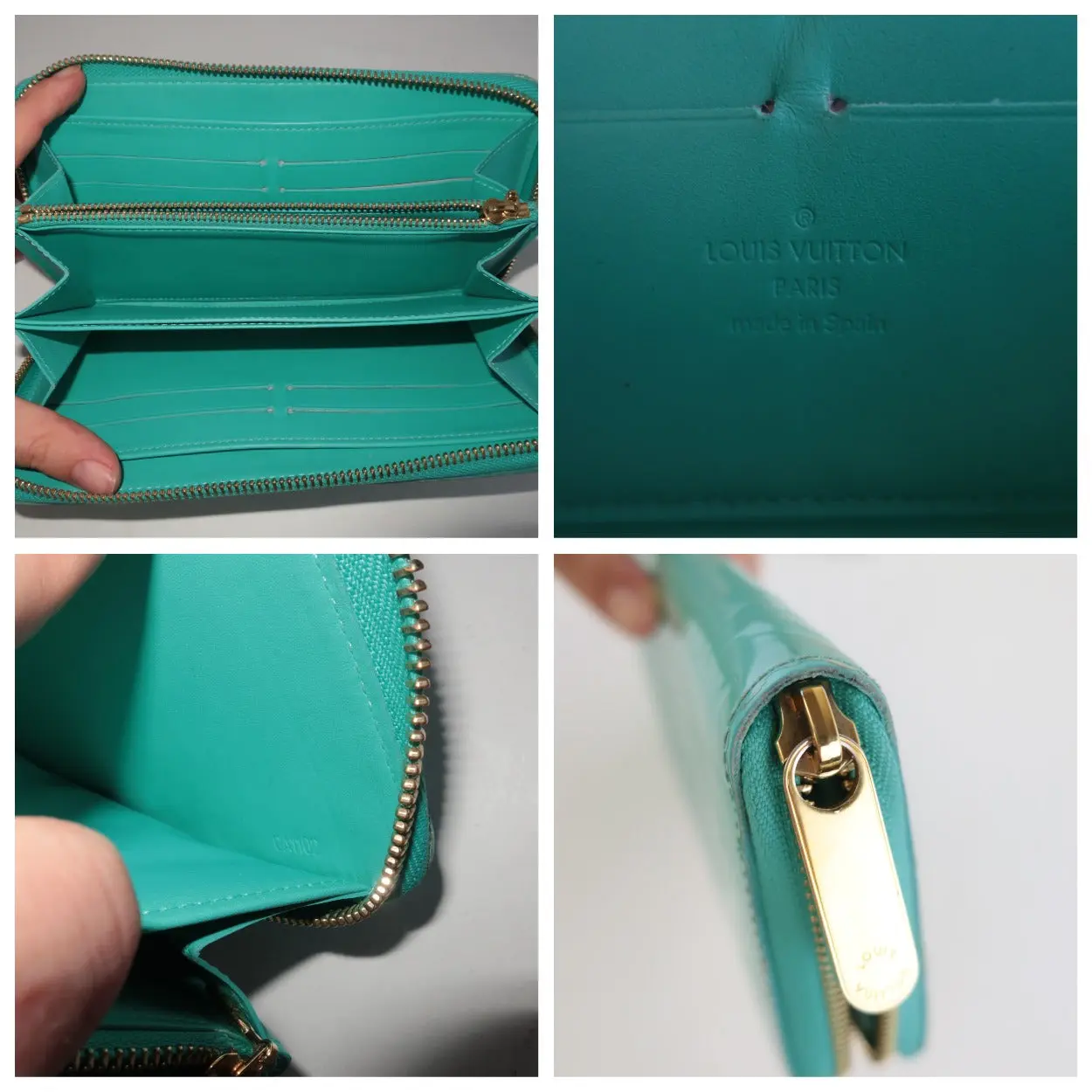 Louis Vuitton Turquoise Blue Monogram Vernis Zippy Wallet - Image 6