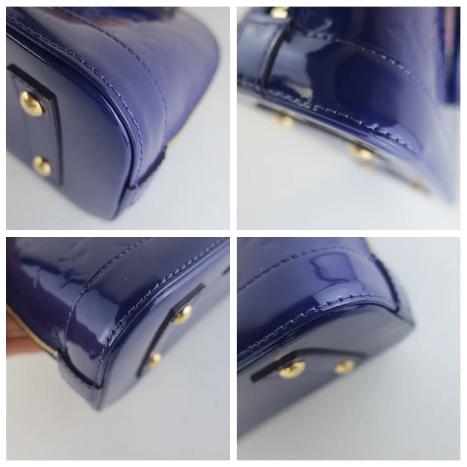 Louis Vuitton Blueberry Monogram Vernis Leather Alma BB Crossbody Bag - Image 11
