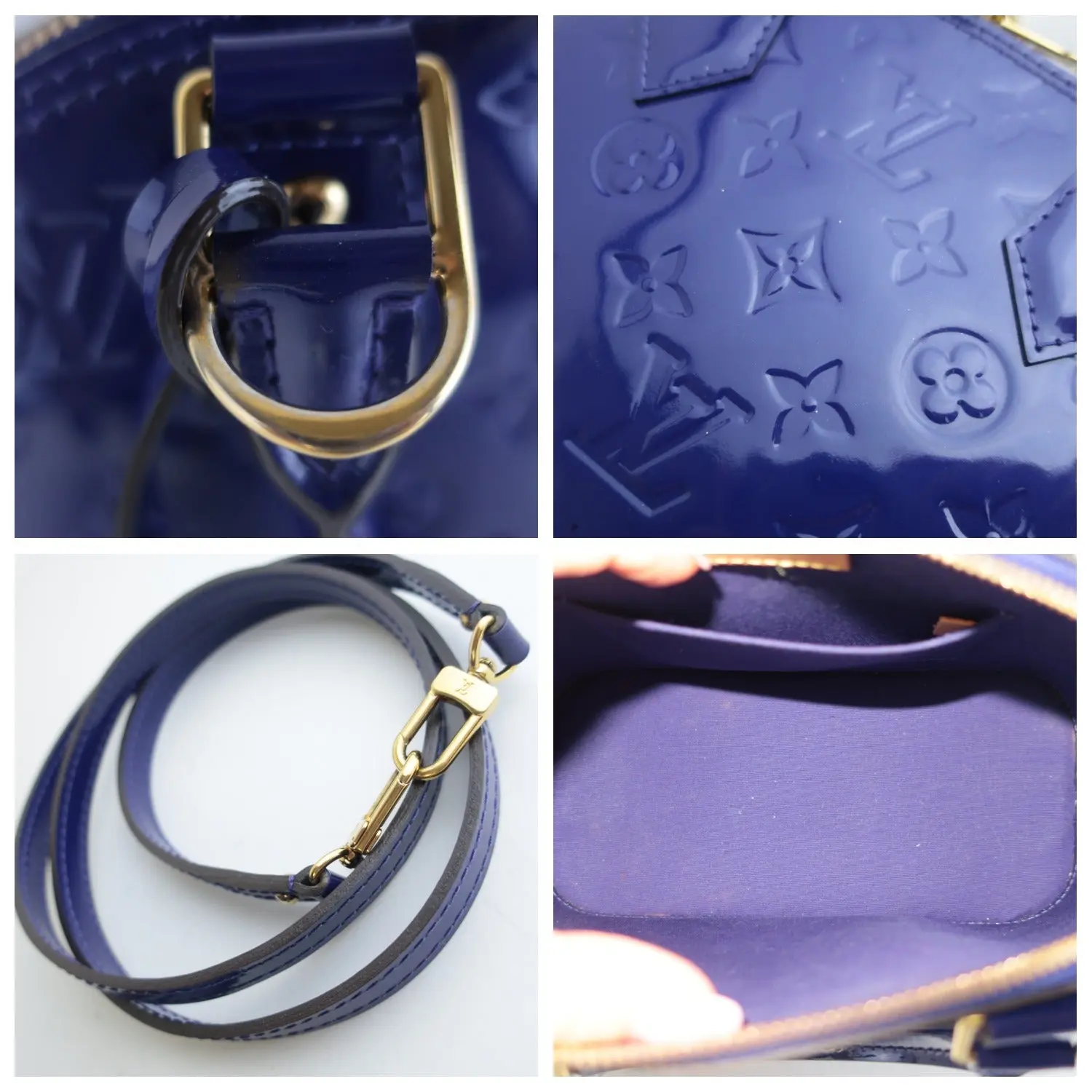 Louis Vuitton Blueberry Monogram Vernis Leather Alma BB Crossbody Bag - Image 12