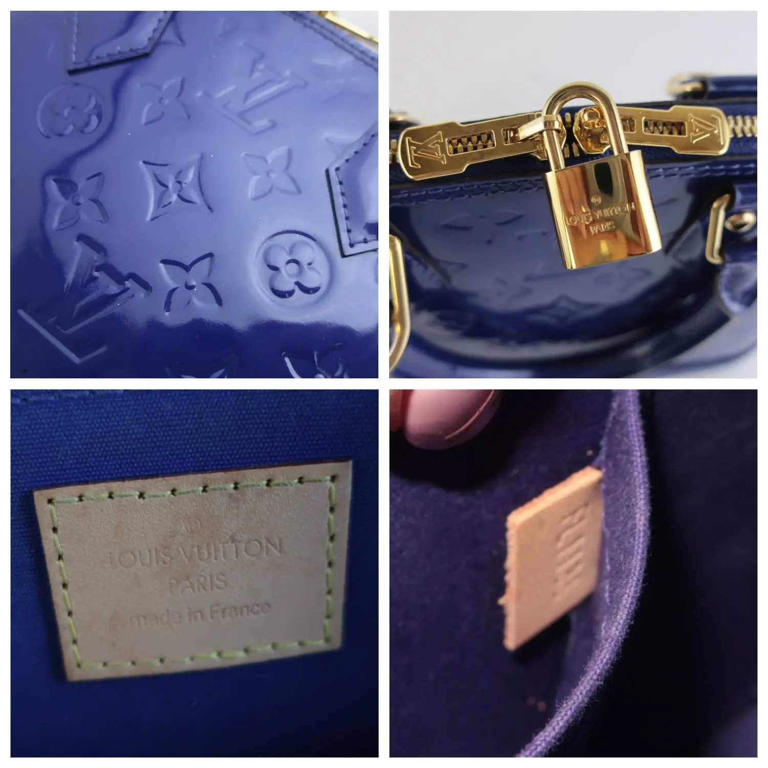 Louis Vuitton Blueberry Monogram Vernis Leather Alma BB Crossbody Bag - Image 9