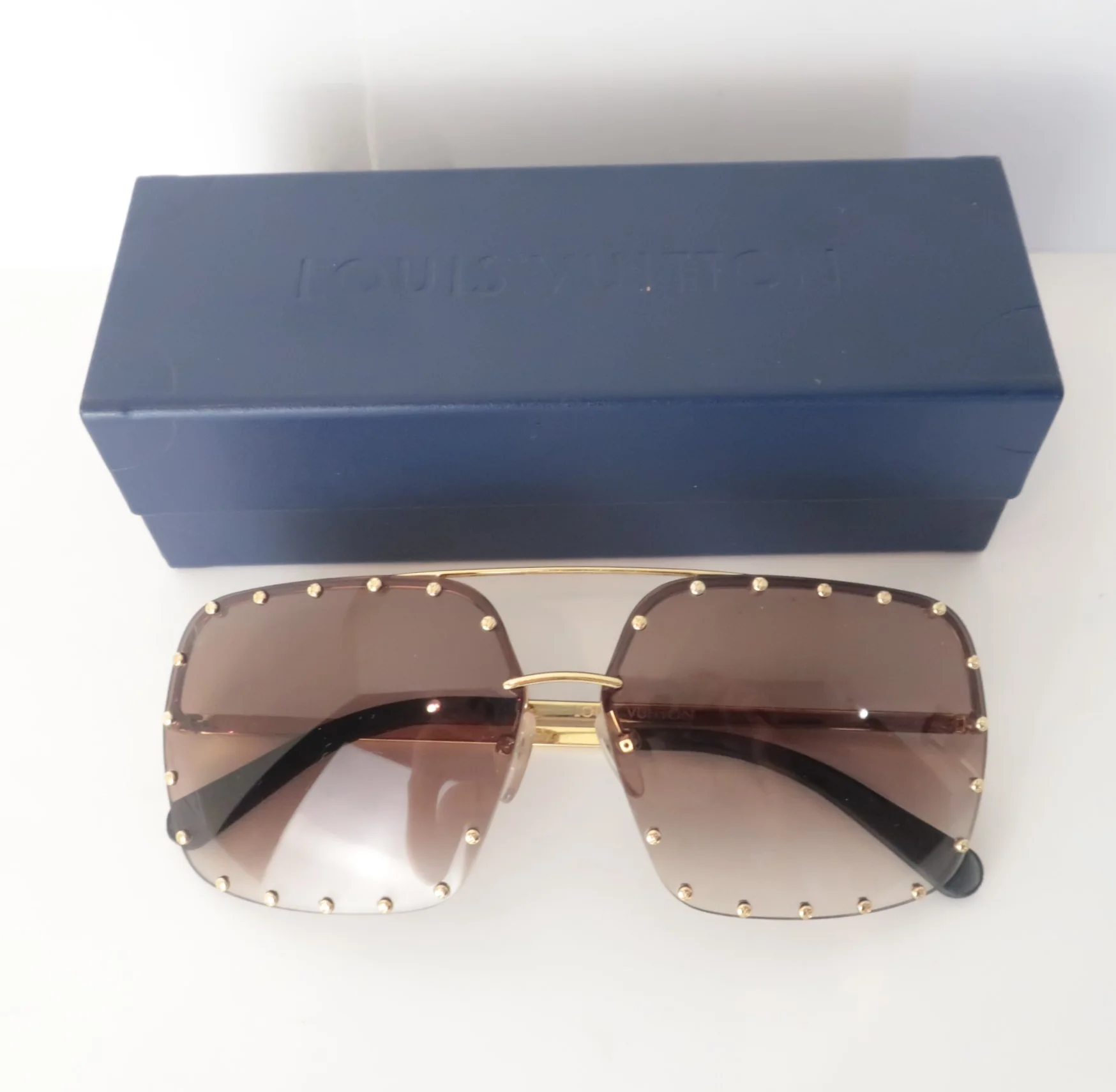 Louis Vuitton Brown Square Party Sunglasses (801) - Image 2