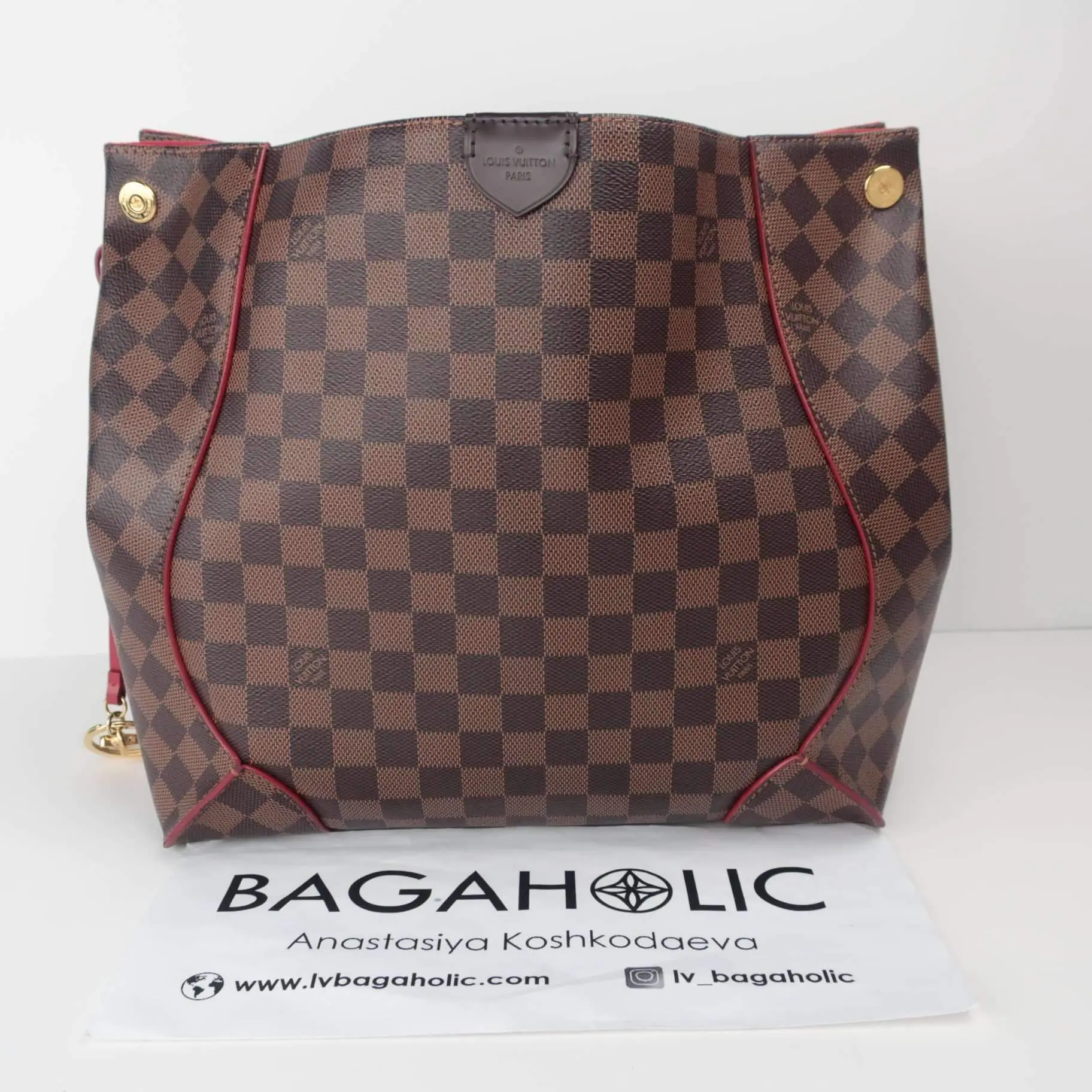 Louis Vuitton Caissa Hobo Damier Ebene Red bag - Image 4