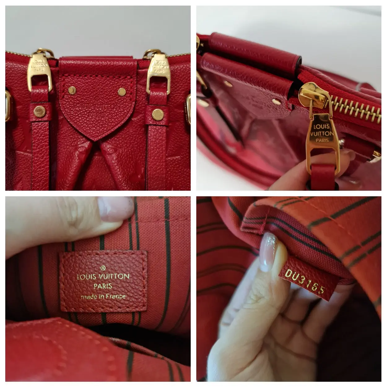 Louis Vuitton Red Monogram Empreinte Mazarine MM Bag - Image 10
