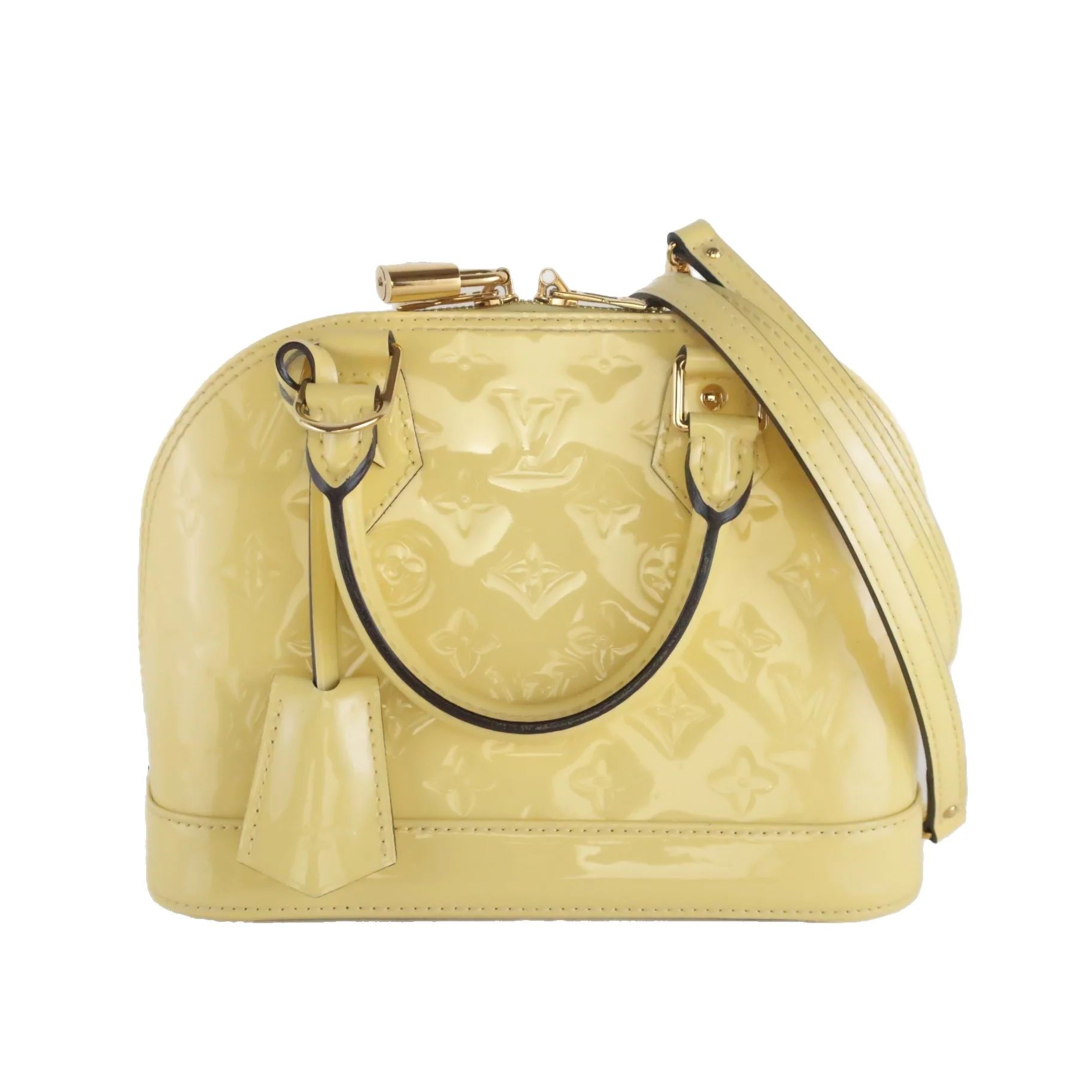 Louis Vuitton Citrine Vernis Alma BB Crossbody Bag - Image 2