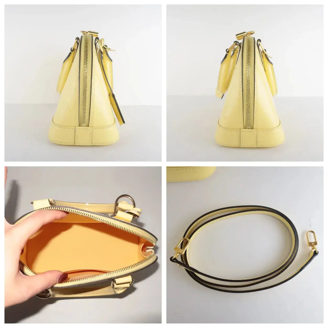 Louis Vuitton Citrine Vernis Alma BB Crossbody Bag - Image 9