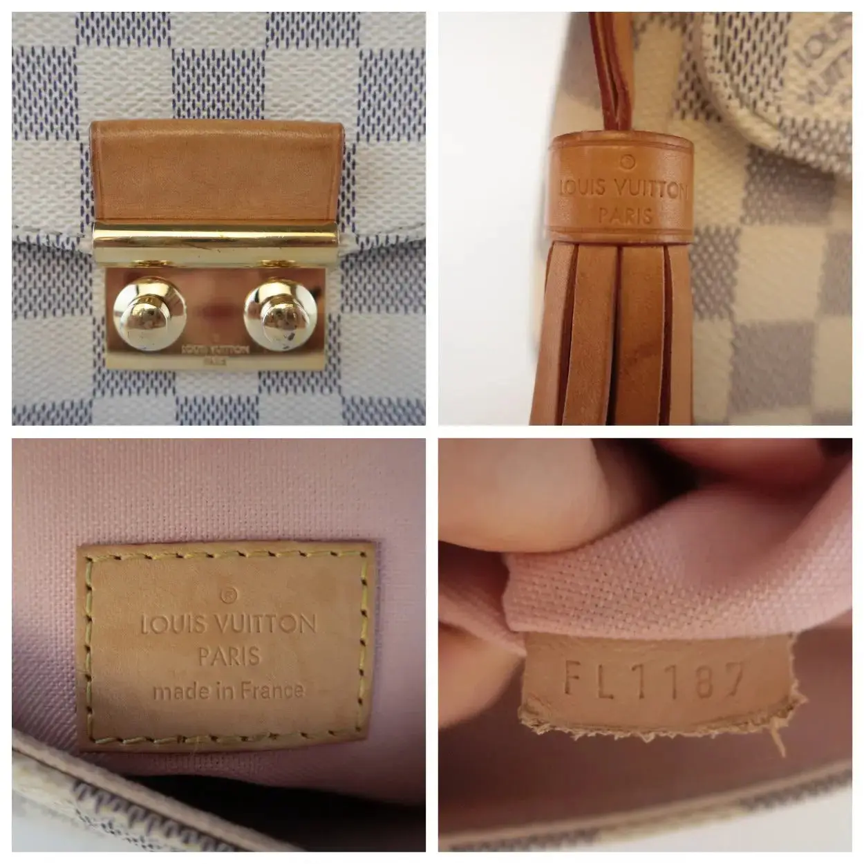 Louis Vuitton Damier Azur Canvas Croisette Crossbody Bag - Image 8
