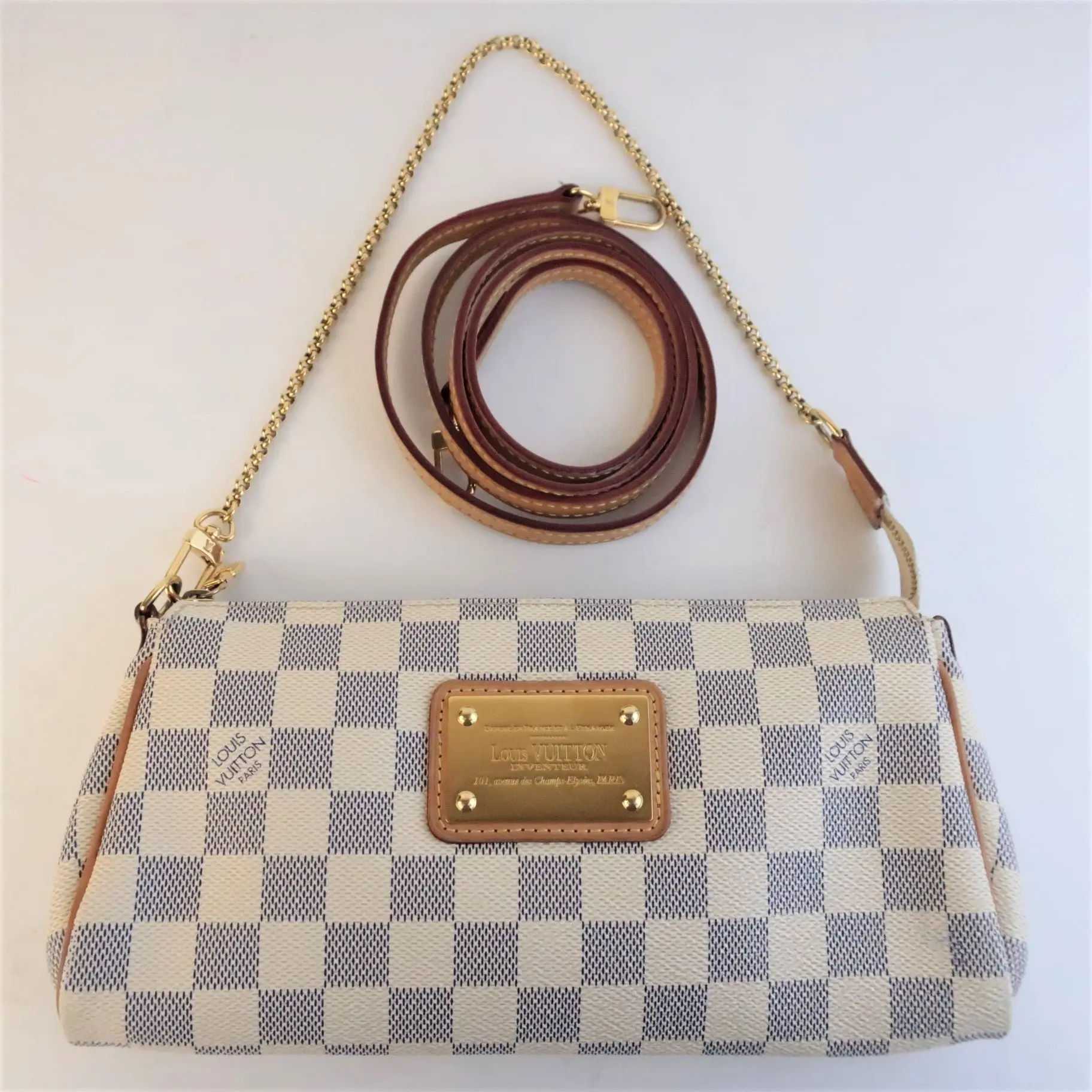 Louis Vuitton Damier Azur Canvas Eva Crossbody Bag - Image 3