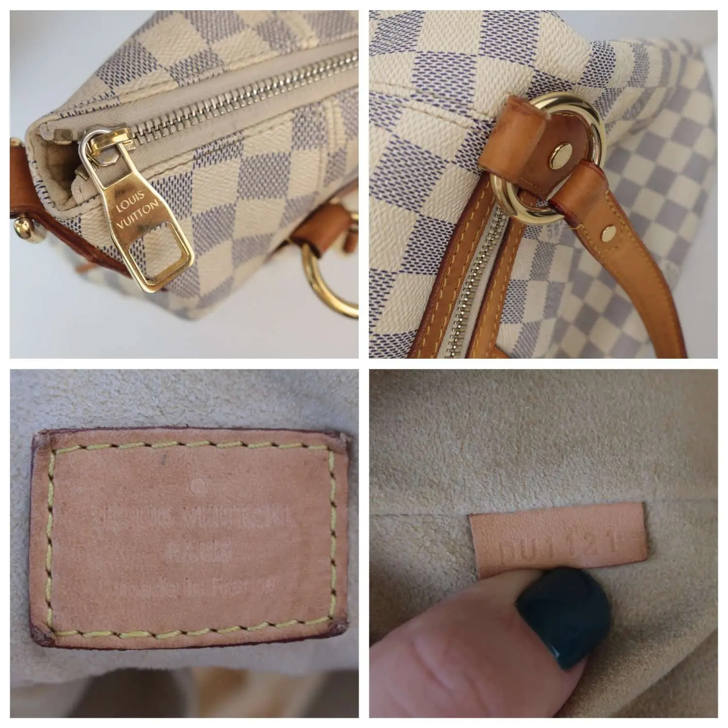 Louis Vuitton Damier Azur Evora MM Shoulder Bag - Image 10
