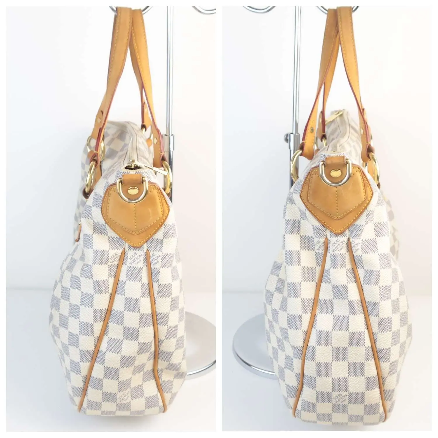 Louis Vuitton Damier Azur Evora MM Shoulder Bag - Image 11