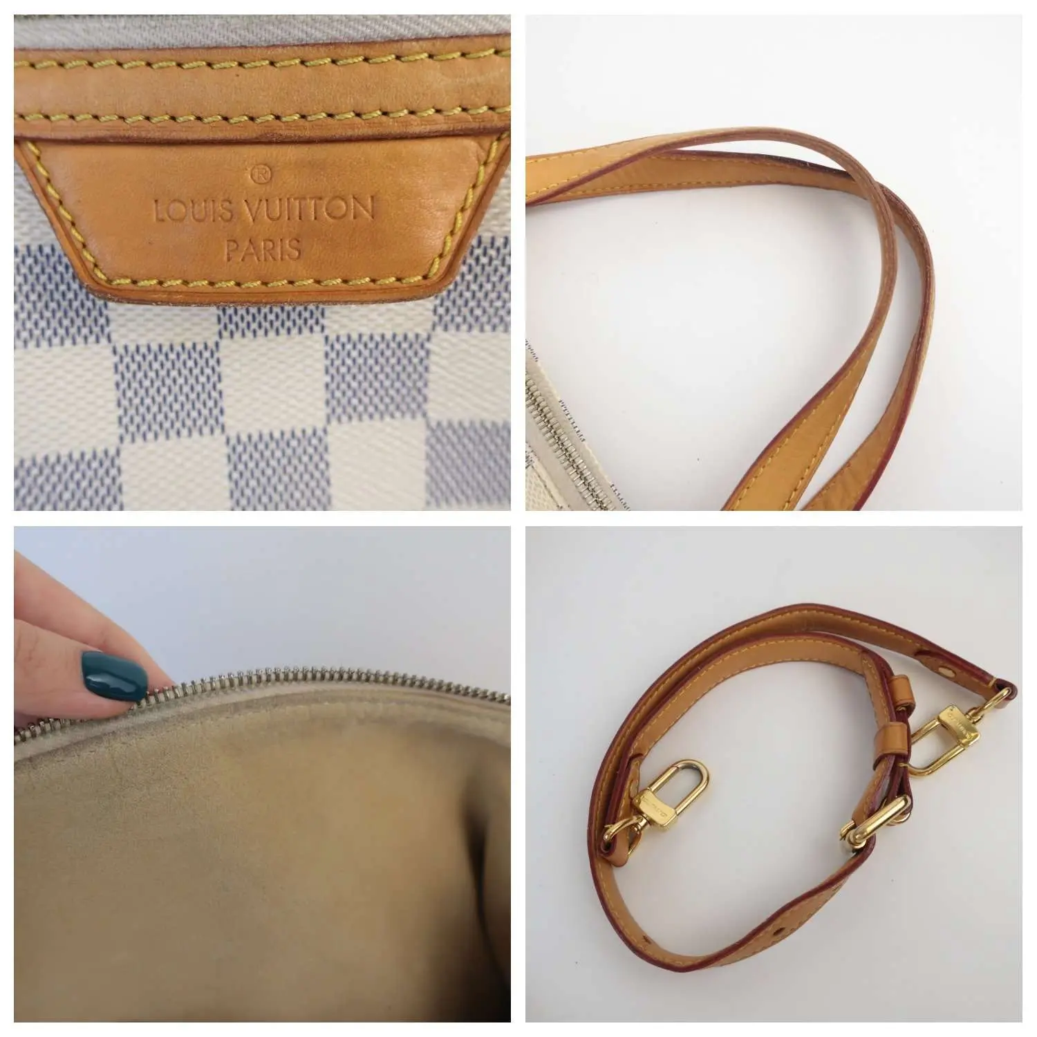 Louis Vuitton Damier Azur Evora MM Shoulder Bag - Image 8