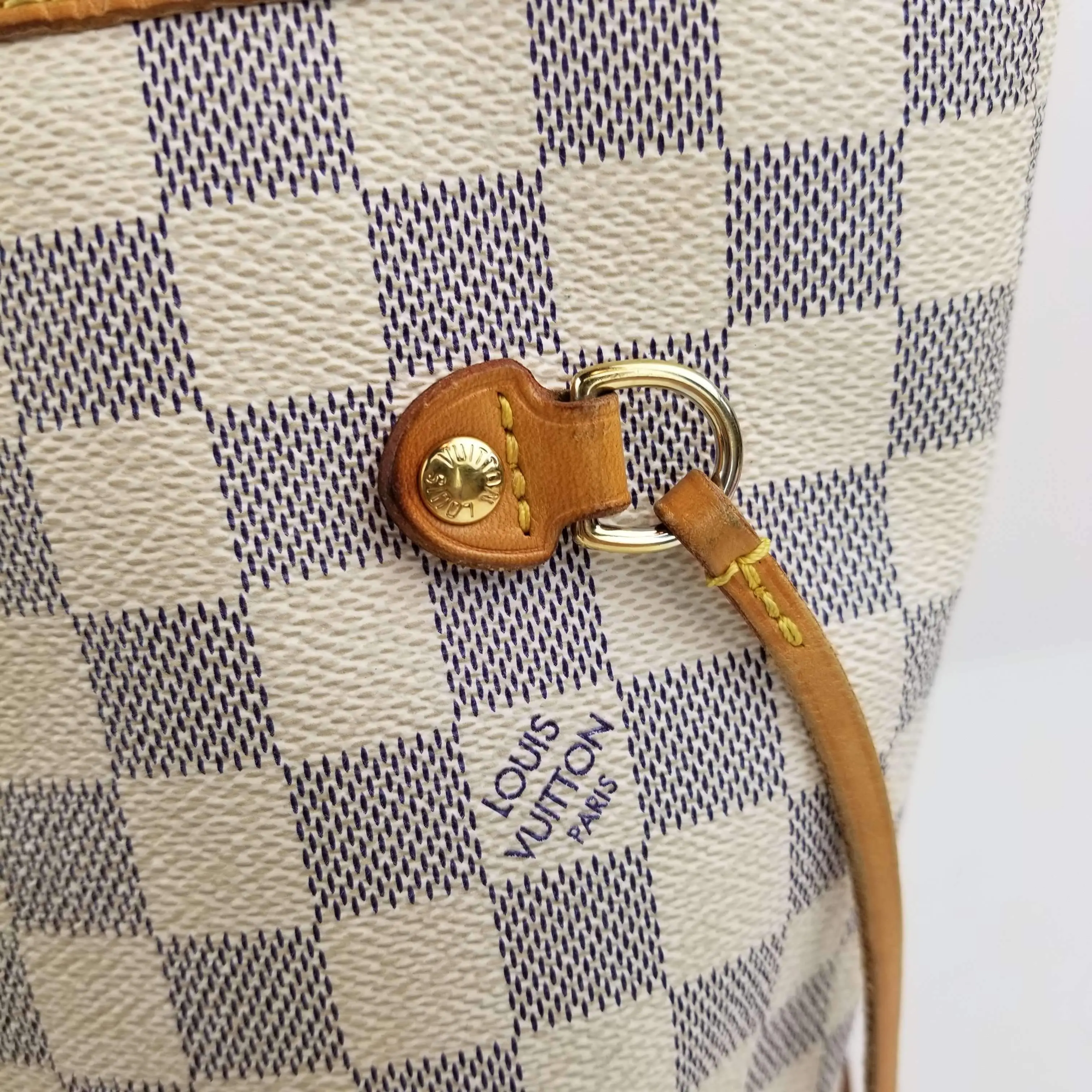 Louis Vuitton Damier Azur Neverfull MM Bag (with Initials) - Image 10