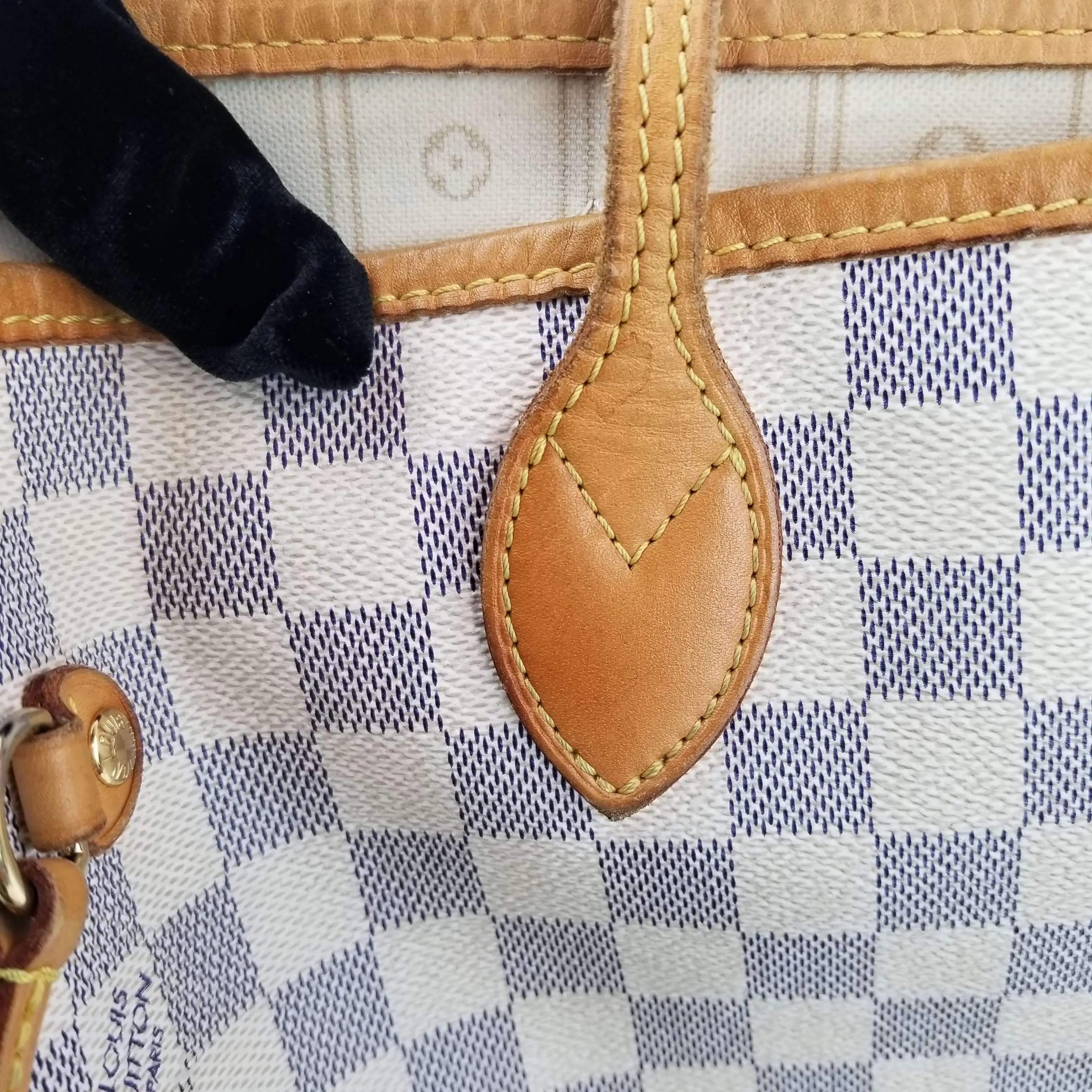 Louis Vuitton Damier Azur Neverfull MM Bag (with Initials) - Image 28