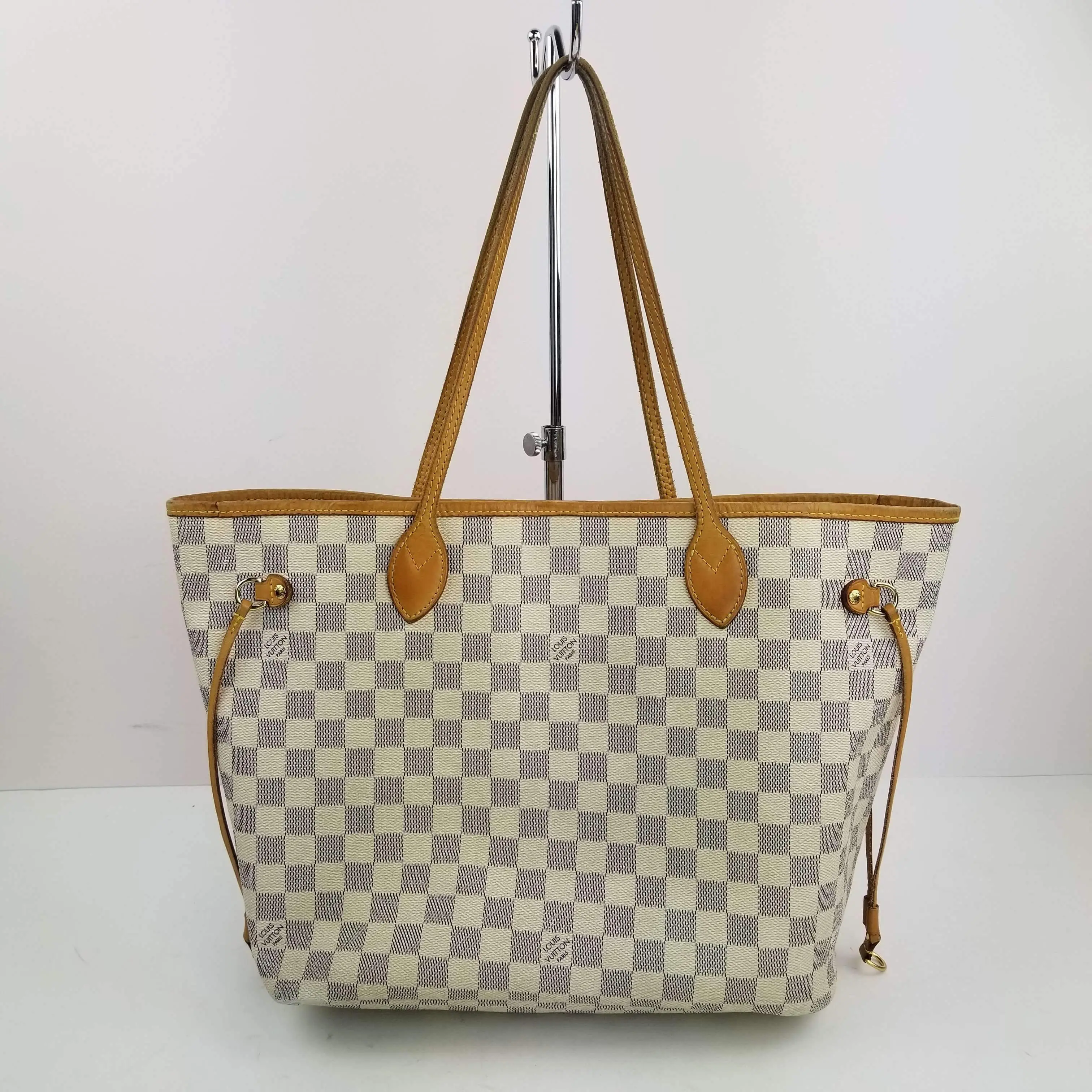 Louis Vuitton Damier Azur Neverfull MM Bag (with Initials) - Image 5