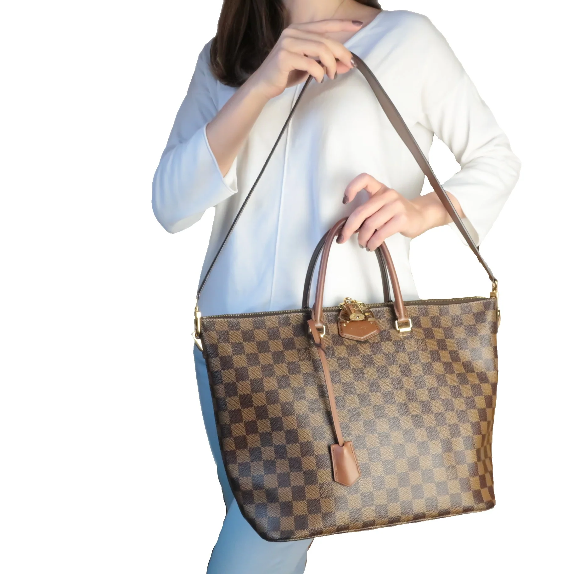 Louis Vuitton Damier Ebene Belmont Tote - Image 20