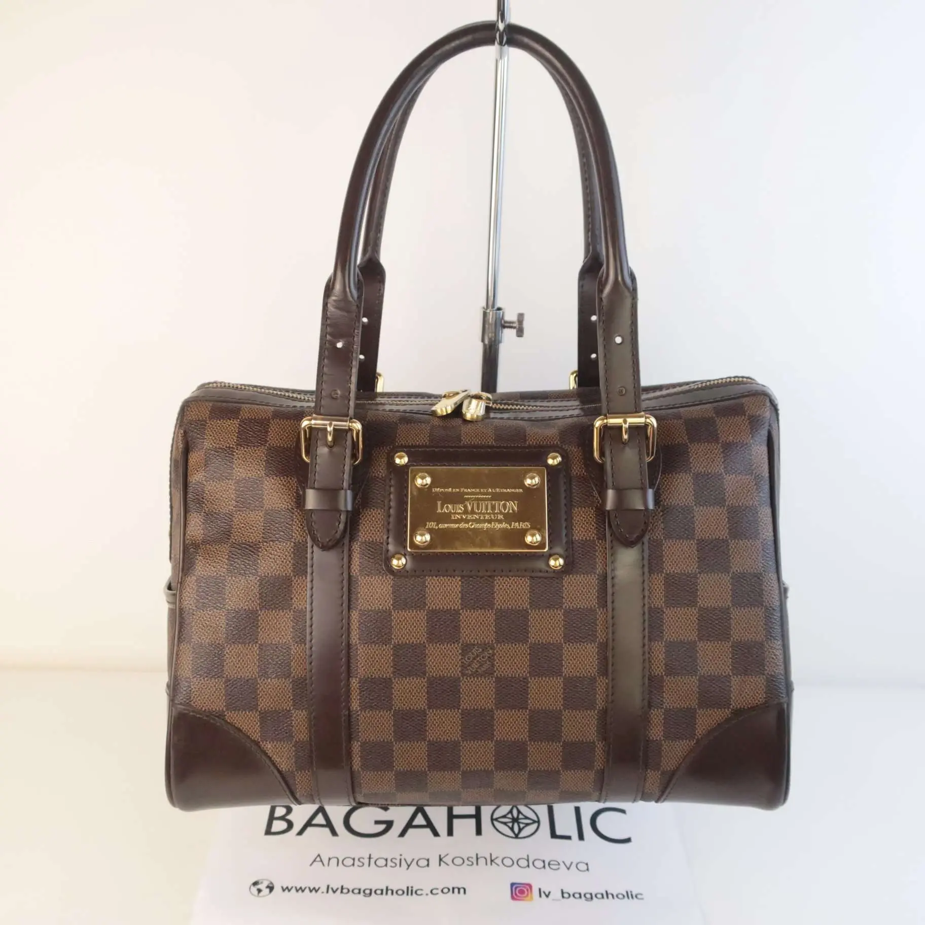 Louis Vuitton Damier Ebene Canvas Berkeley Handbag - Image 3