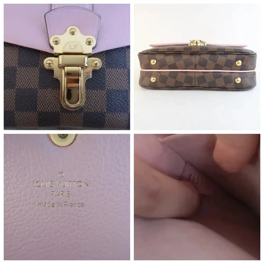 Louis Vuitton Damier Ebene Clapton Magnolia/Rose Ballerine Crossbody Bag - Image 11
