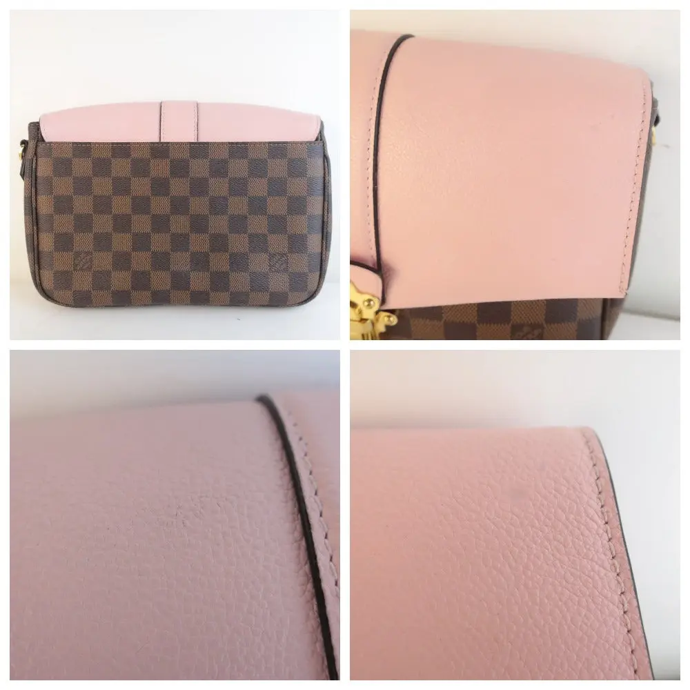 Louis Vuitton Damier Ebene Clapton Magnolia/Rose Ballerine Crossbody Bag - Image 18