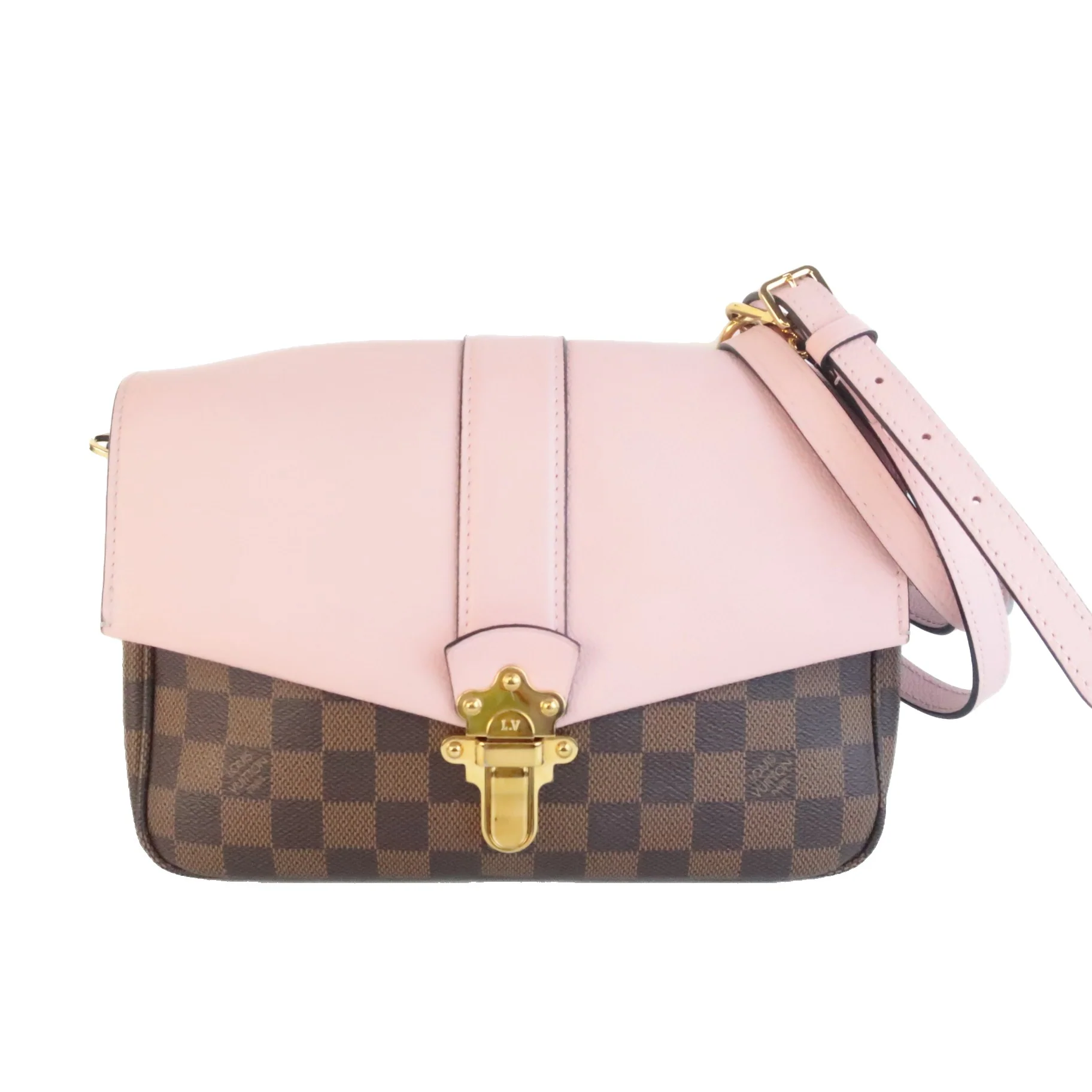 Louis Vuitton Damier Ebene Clapton Magnolia/Rose Ballerine Crossbody Bag - Image 2
