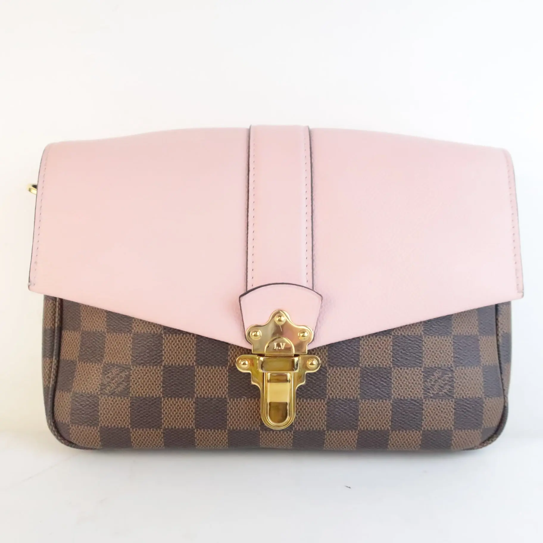 Louis Vuitton Damier Ebene Clapton Magnolia/Rose Ballerine Crossbody Bag - Image 4