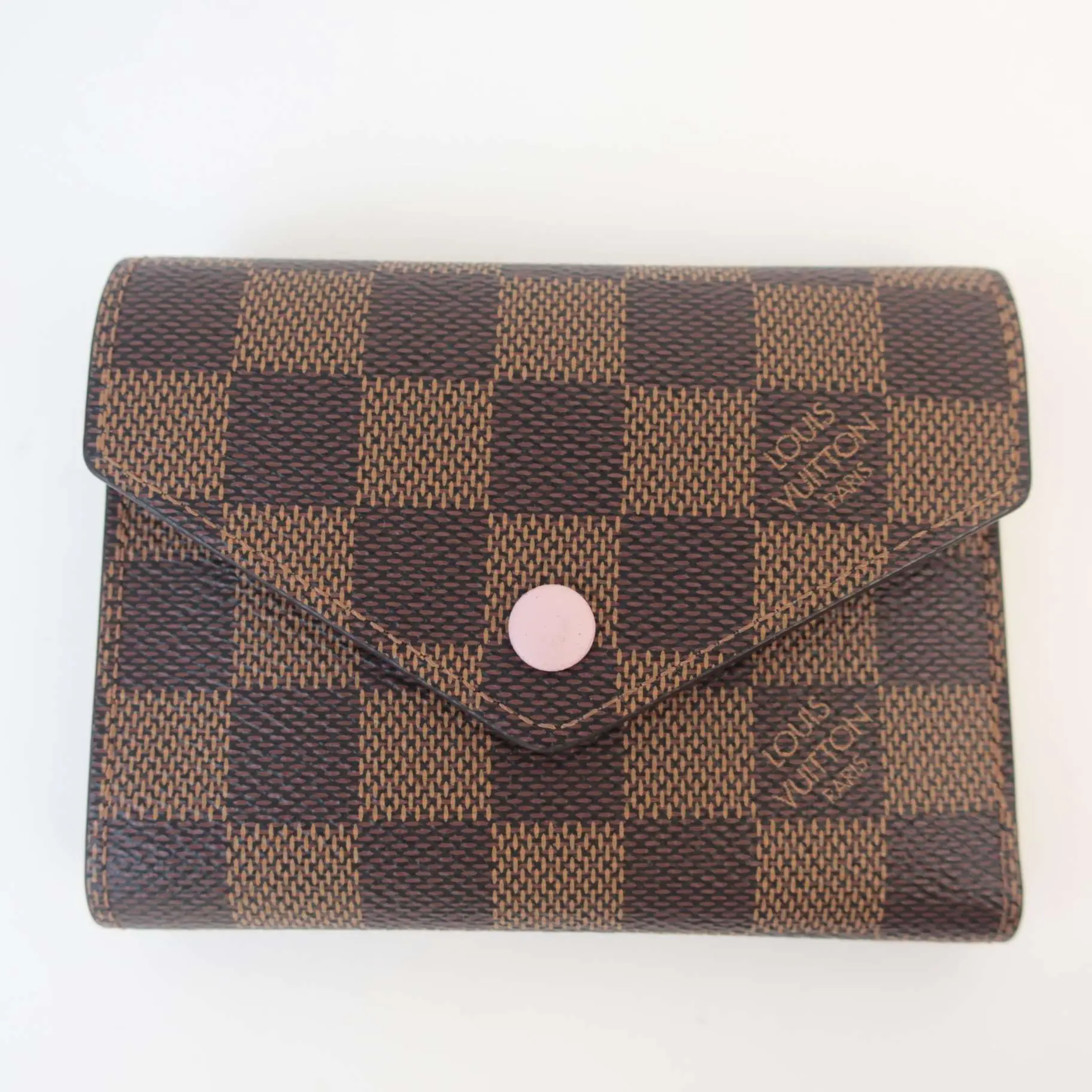 Louis Vuitton Damier Ebene Rose Ballerine Victorine Wallet - Image 3