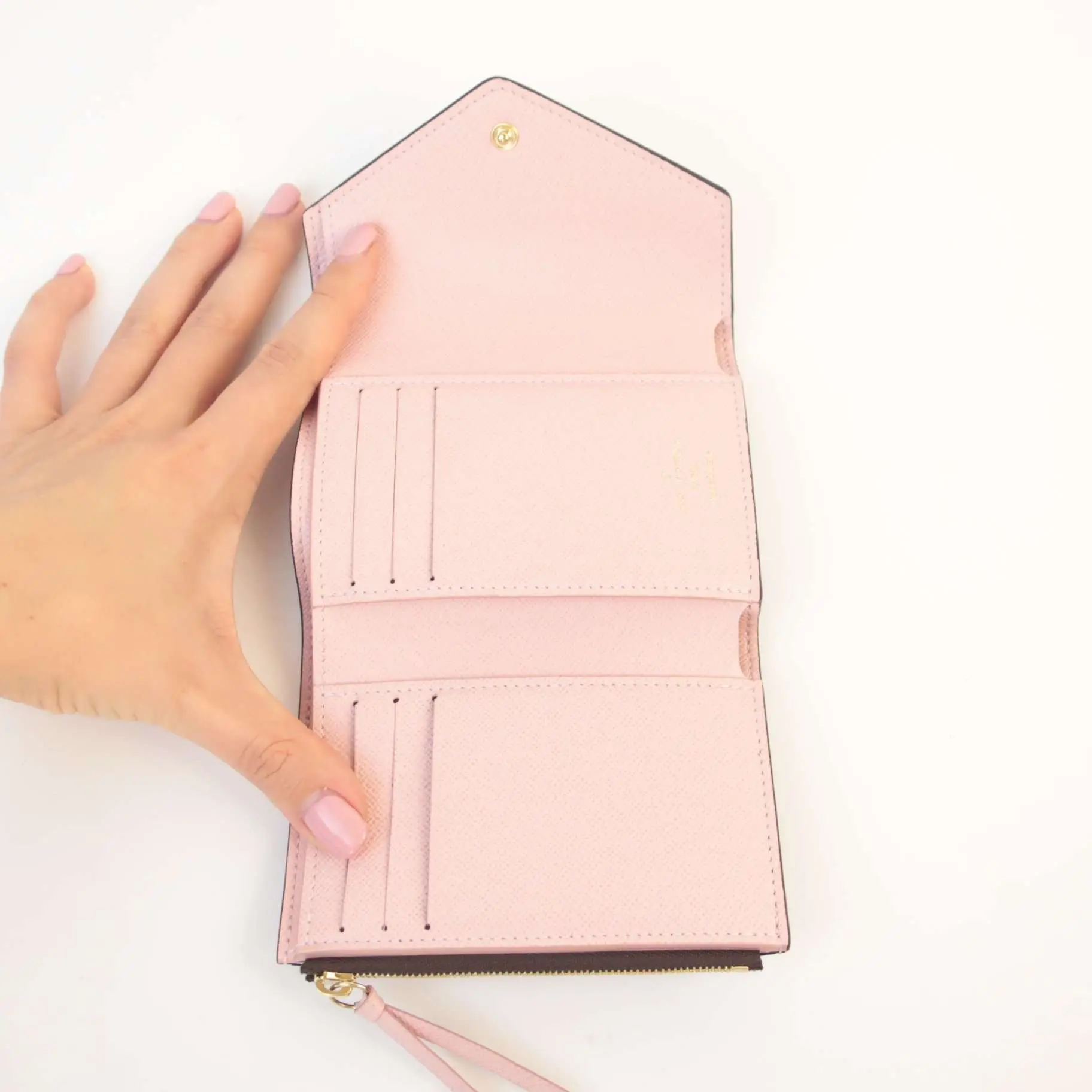 Louis Vuitton Damier Ebene Rose Ballerine Victorine Wallet - Image 5