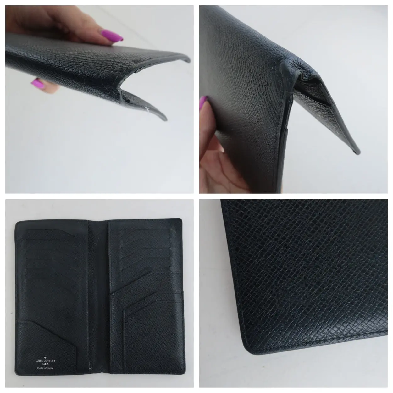 Louis Vuitton Dark Blue Taiga Leather Bifold Long Wallet - Image 7