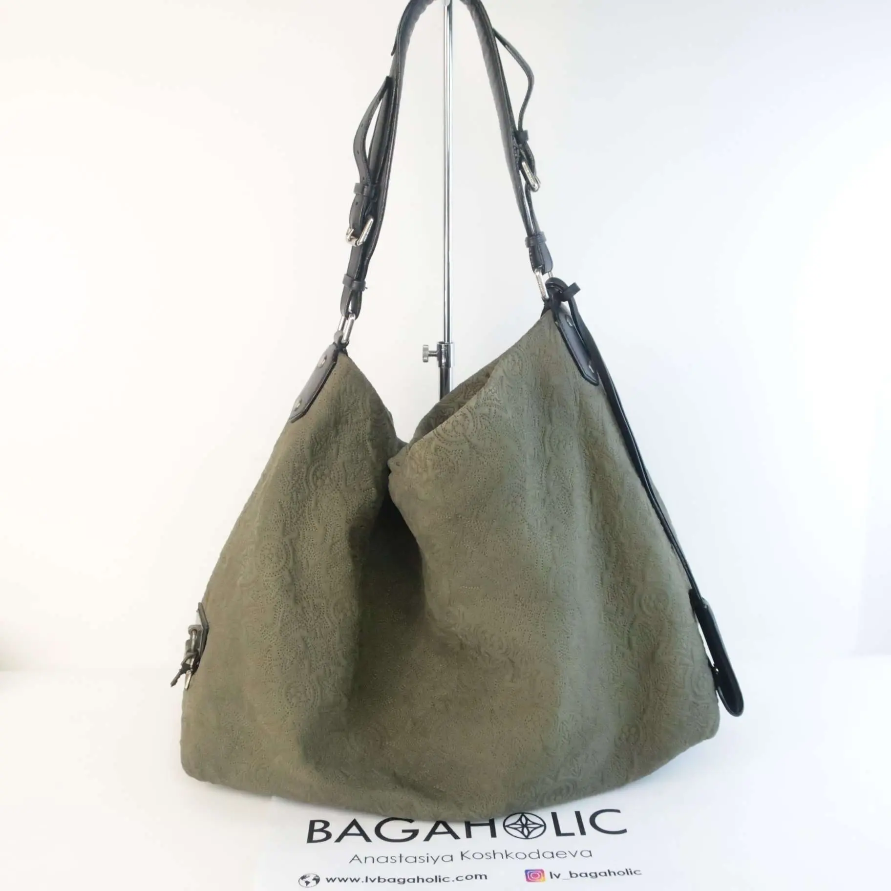 Louis Vuitton Dark Olive Monogram Antheia Leather Hobo GM Bag - Image 3