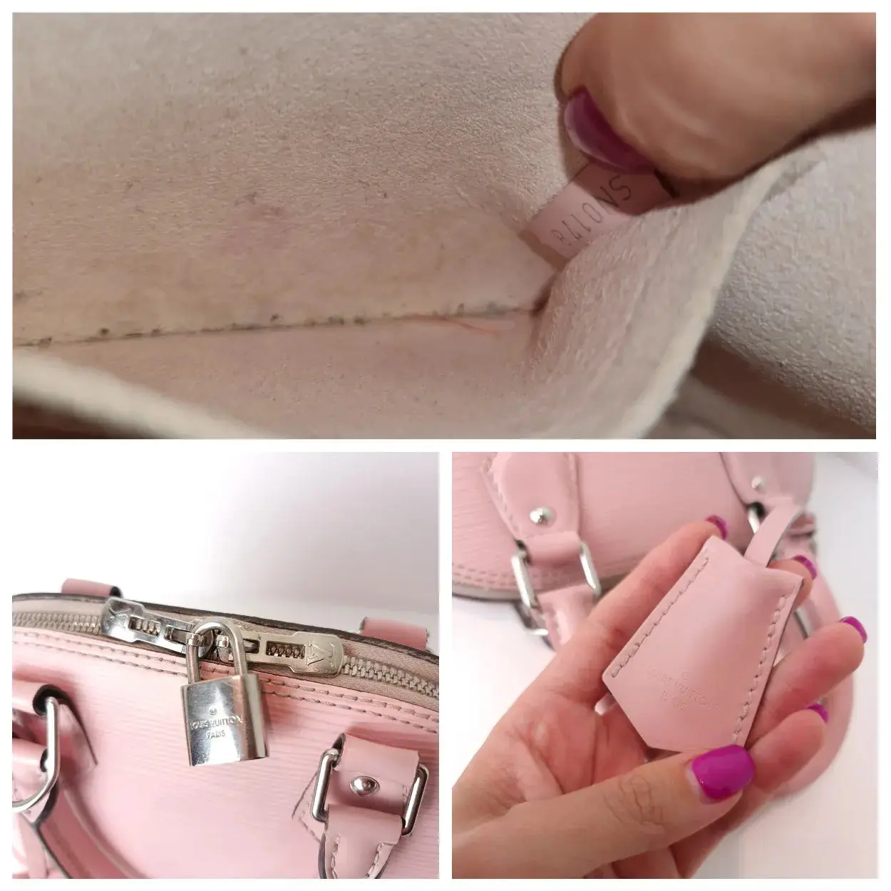 Louis Vuitton Epi Alma BB Rose Ballerine Crossbody Bag - Image 9