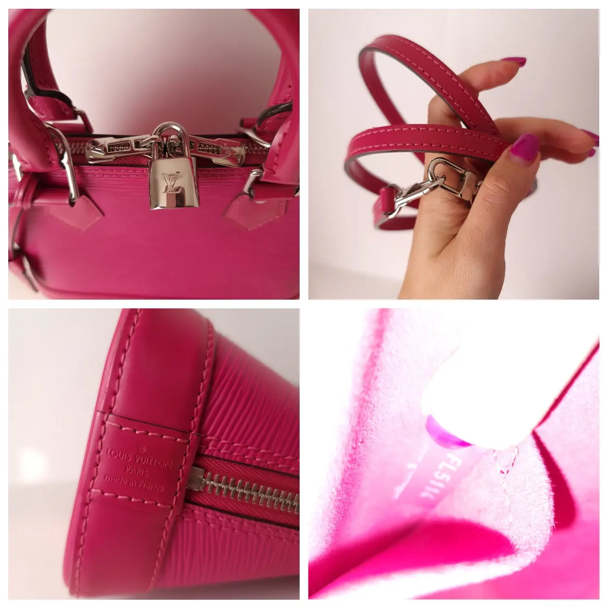 Louis Vuitton Raspberry Epi Alma BB Crossbody Bag - Image 19