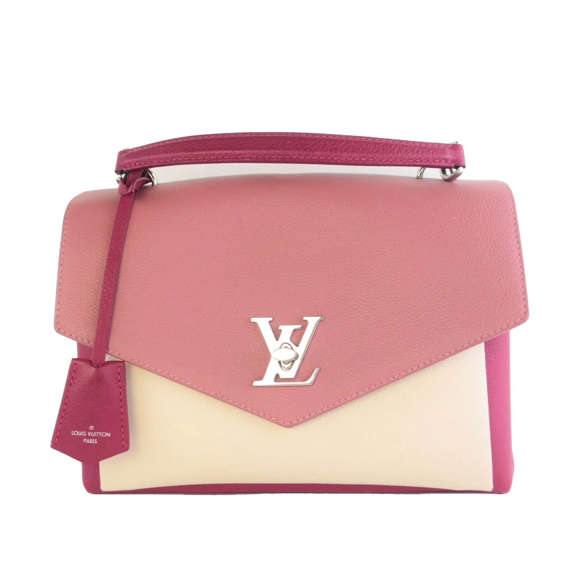 Louis Vuitton Fuchsia/Pink Pebbled Leather Mylockme Bag - Image 21
