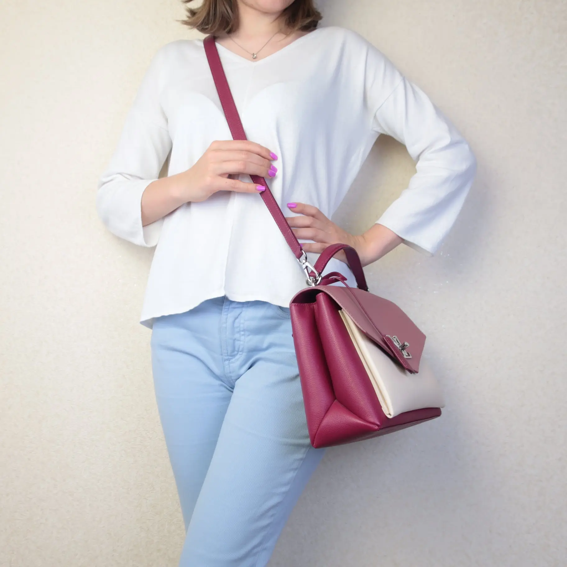 Louis Vuitton Fuchsia/Pink Pebbled Leather Mylockme Bag - Image 7