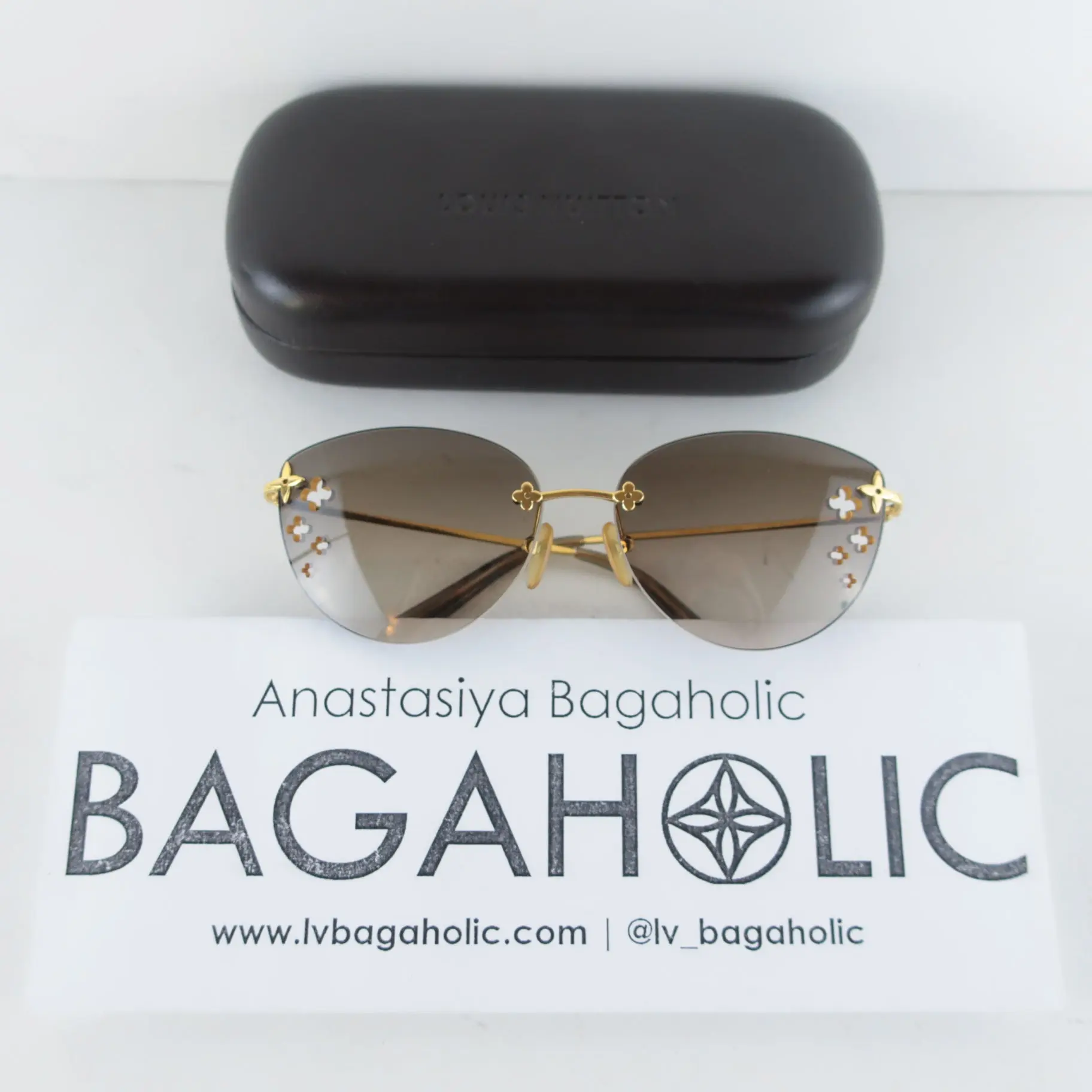 Louis Vuitton Goldtone Desmayo Cat Eye Sunglasses - Image 2
