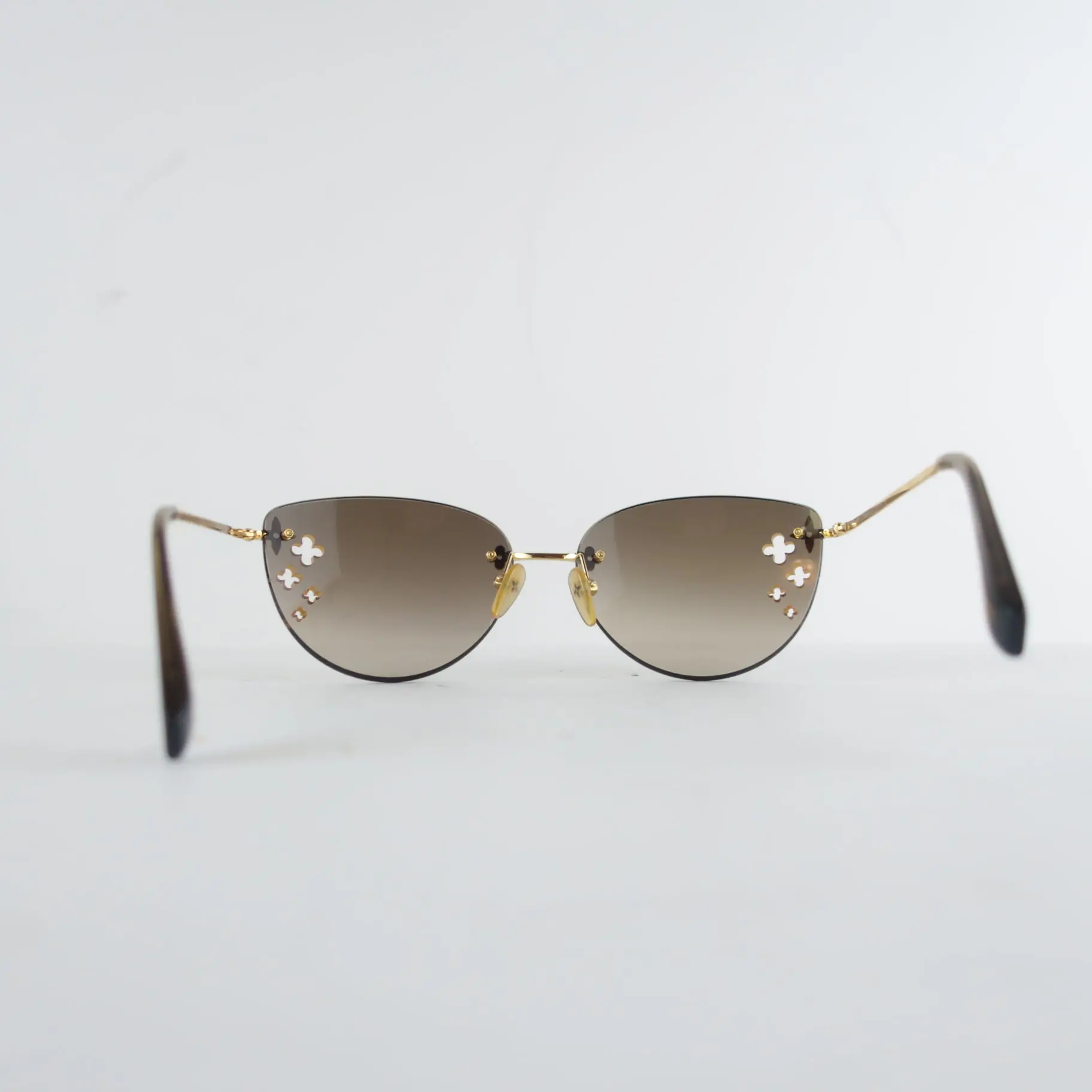 Louis Vuitton Goldtone Desmayo Cat Eye Sunglasses - Image 3