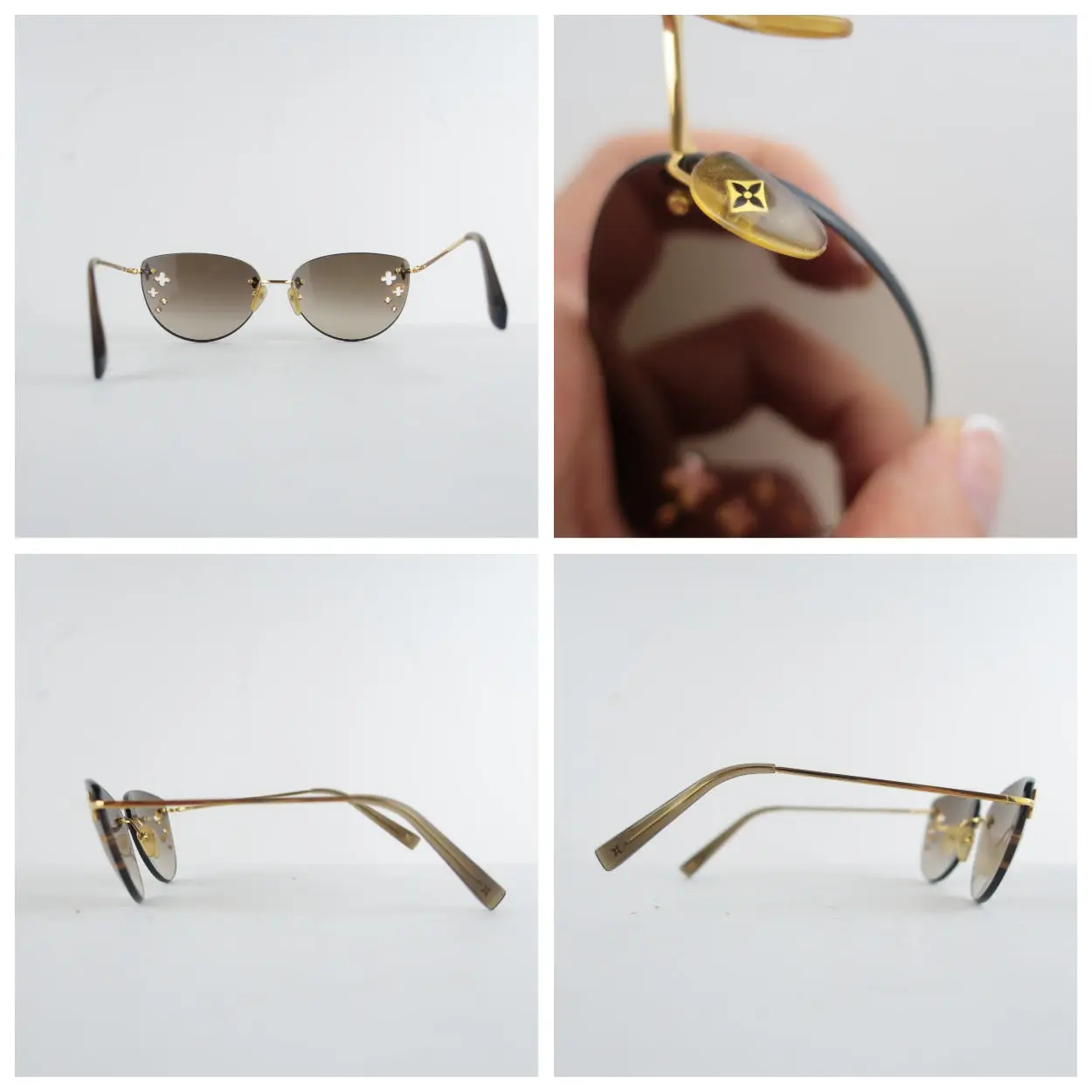 Louis Vuitton Goldtone Desmayo Cat Eye Sunglasses - Image 5