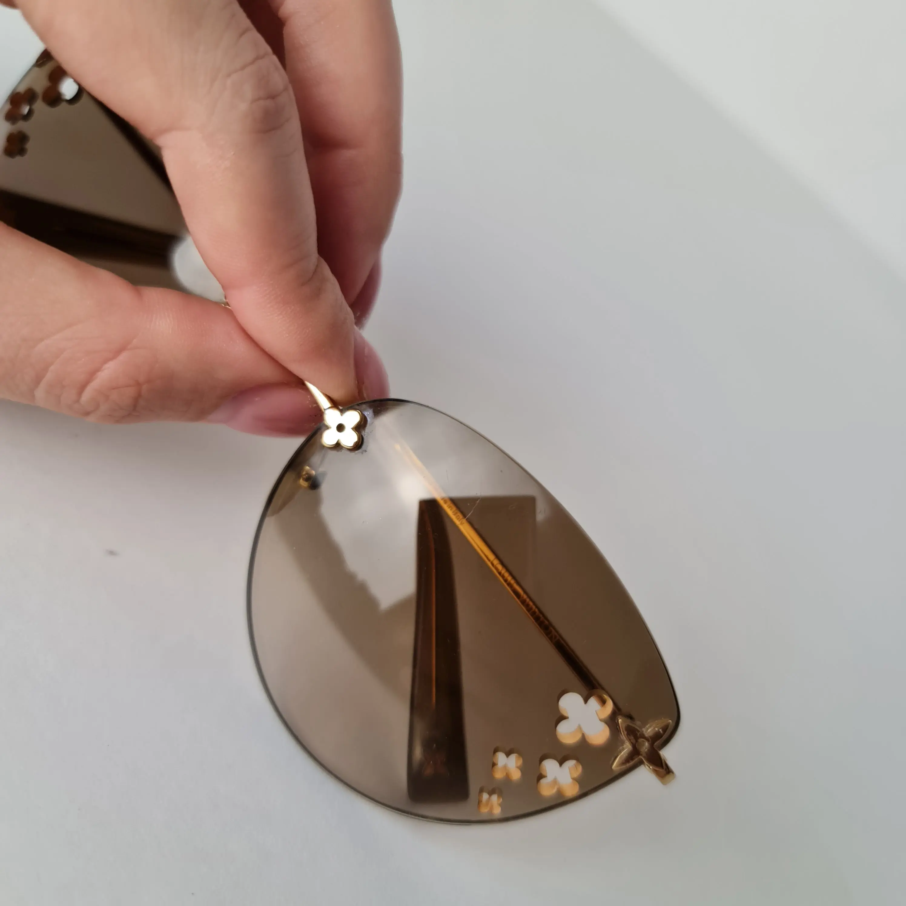 Louis Vuitton Goldtone Desmayo Cat Eye Sunglasses (744) - Image 5