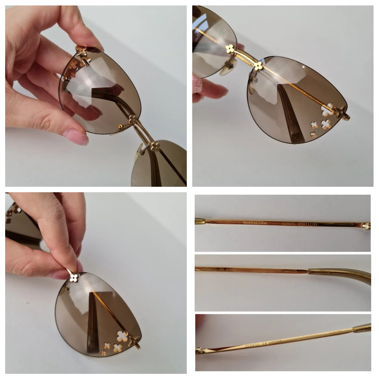 Louis Vuitton Goldtone Desmayo Cat Eye Sunglasses (744) - Image 6