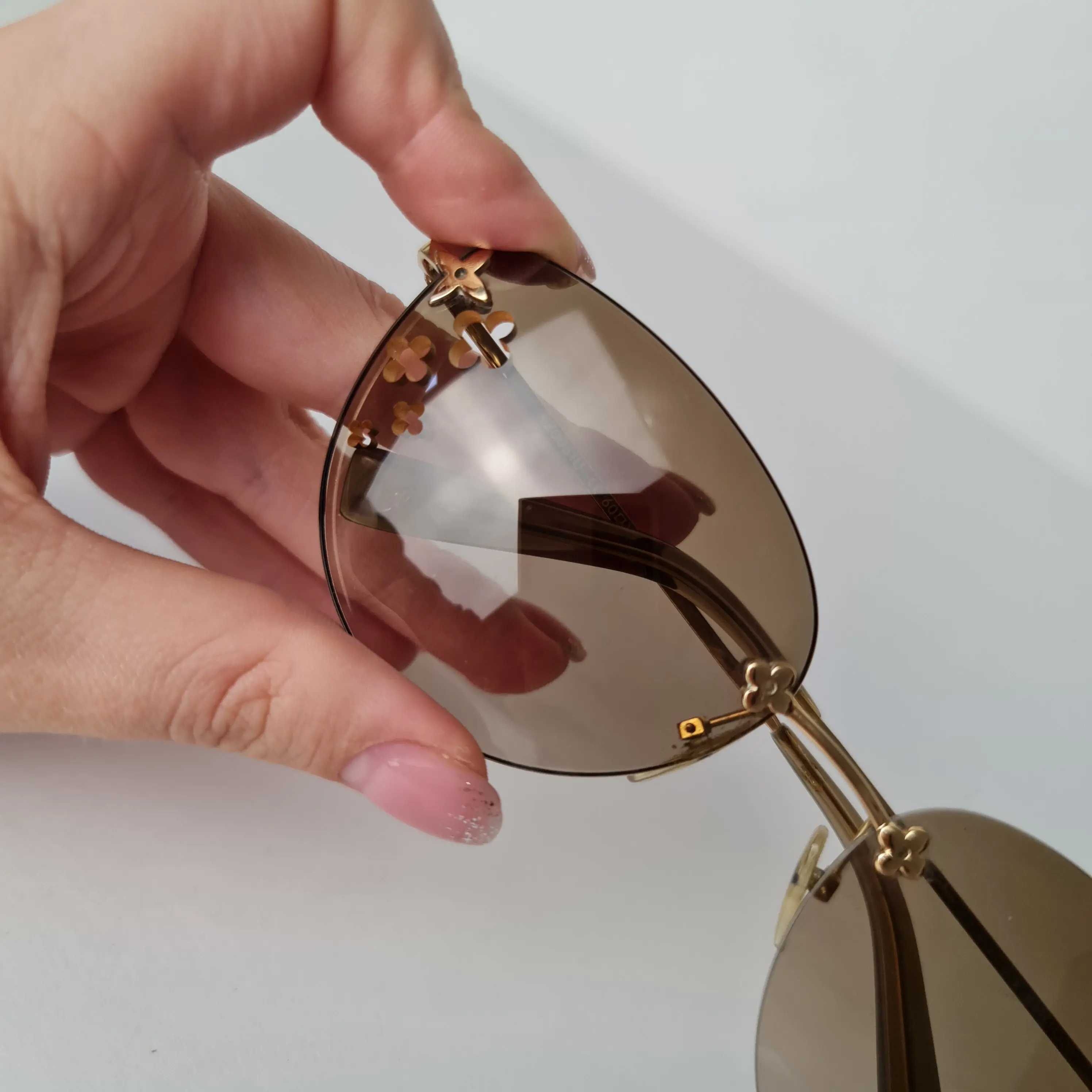 Louis Vuitton Goldtone Desmayo Cat Eye Sunglasses (744) - Image 8