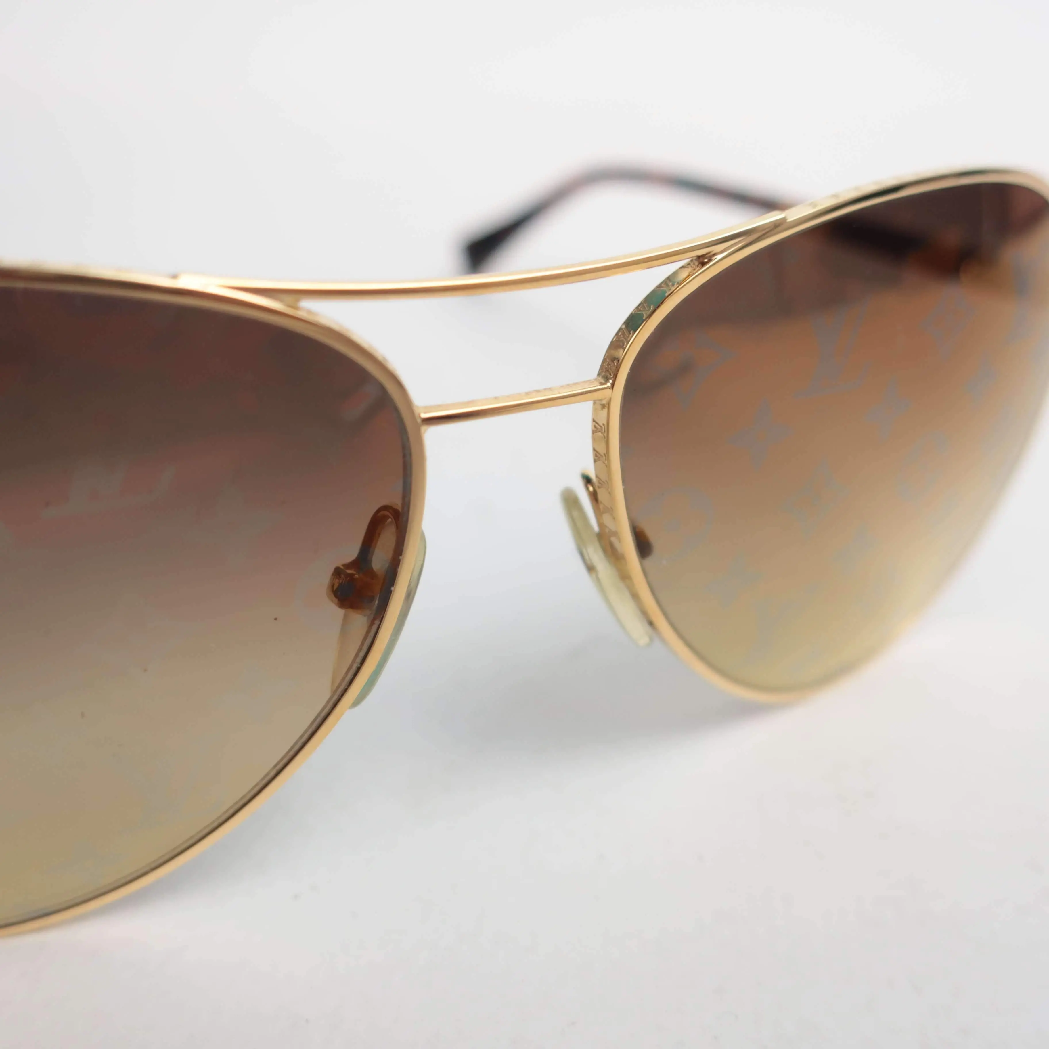 Louis Vuitton Goldtone Metal Frame Monogram Conspiration Pilote Sunglasses-Z0164U - Image 17