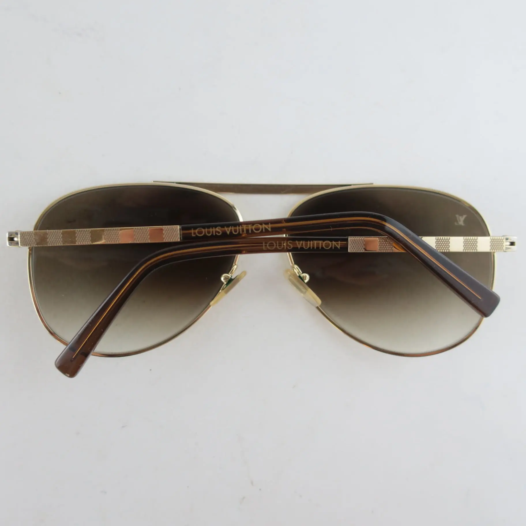 Louis Vuitton Goldtone Monogram Attitude Pilote Sunglasses (650) - Image 10