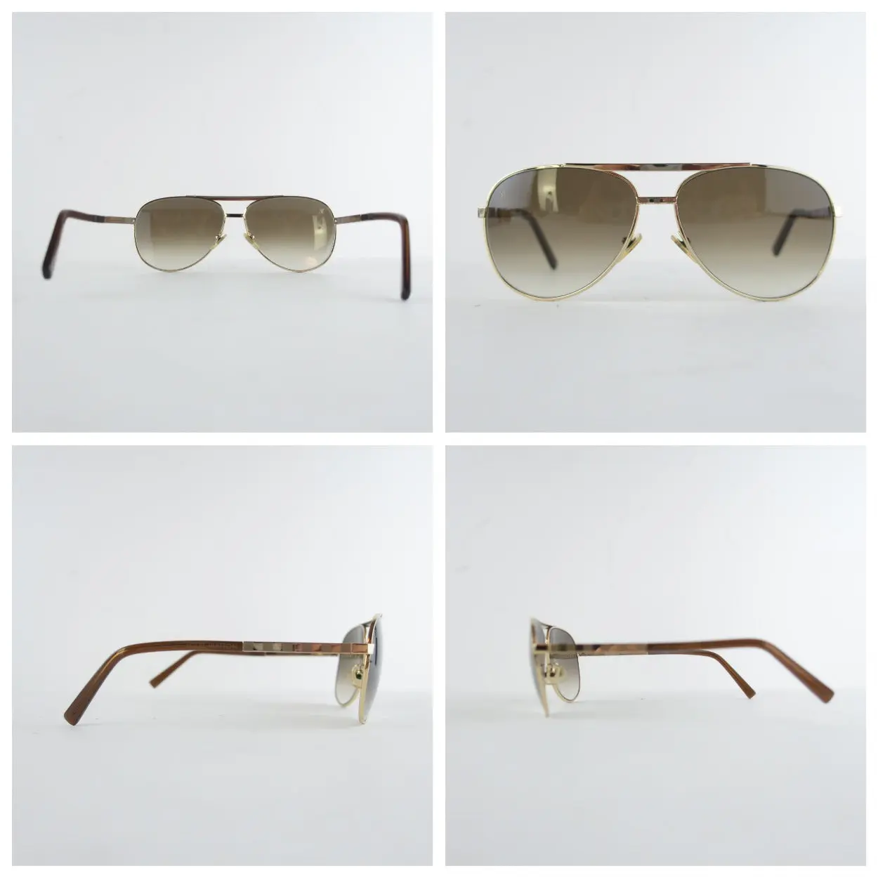 Louis Vuitton Goldtone Monogram Attitude Pilote Sunglasses (650) - Image 7