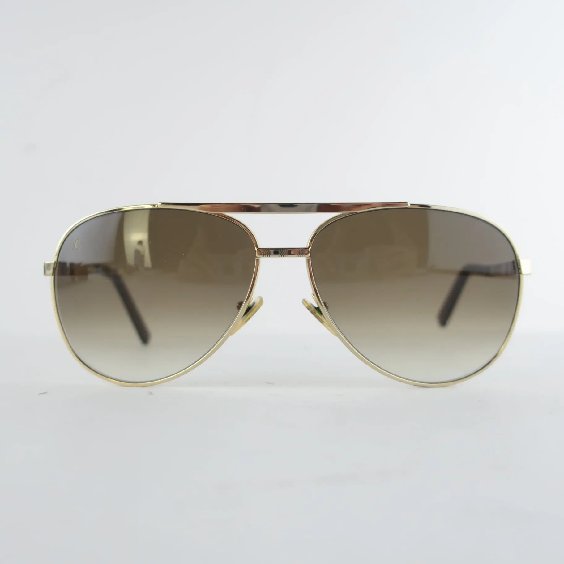Louis Vuitton Goldtone Monogram Attitude Pilote Sunglasses (650) - Image 9