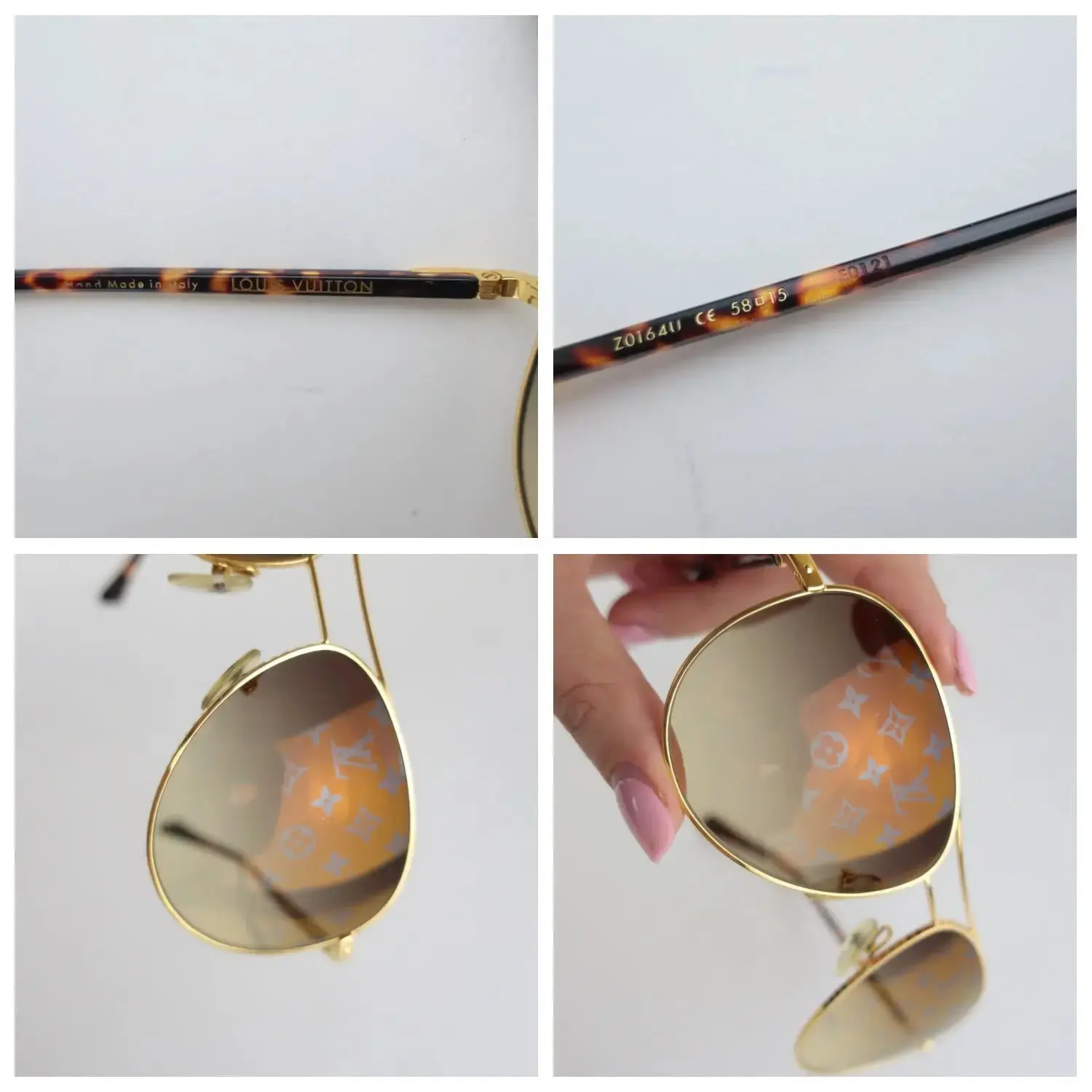 Louis Vuitton Goldtone Monogram Conspiration Pilote Sunglasses - Image 6