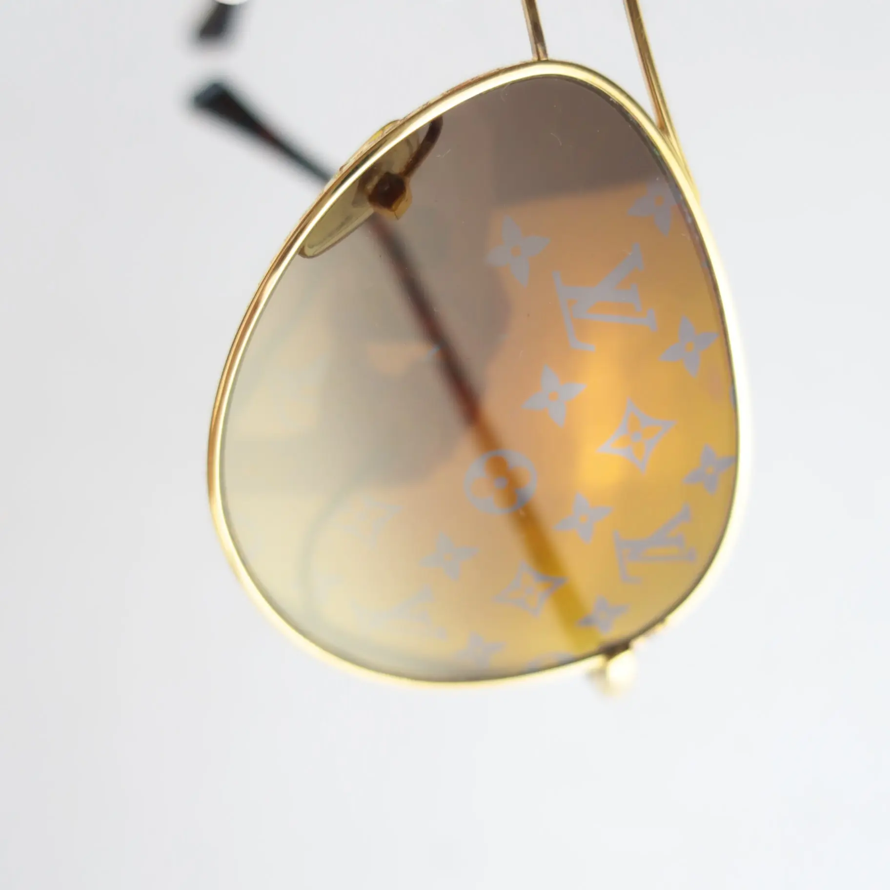 Louis Vuitton Goldtone Monogram Conspiration Pilote Sunglasses (648) - Image 3