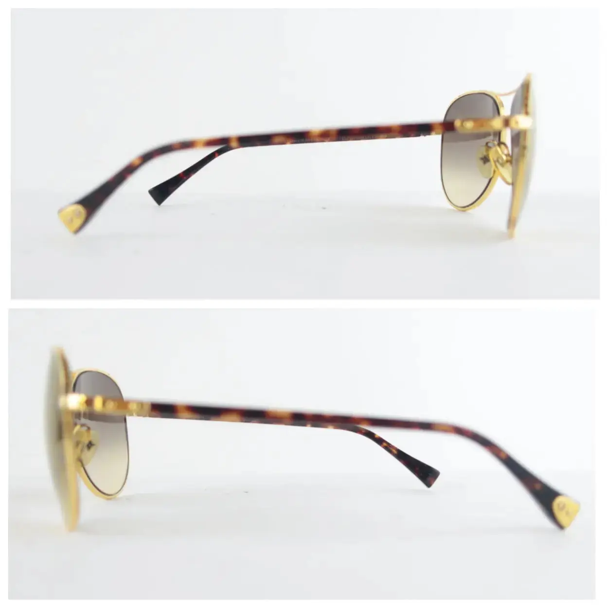Louis Vuitton Goldtone Monogram Conspiration Pilote Sunglasses (648) - Image 5