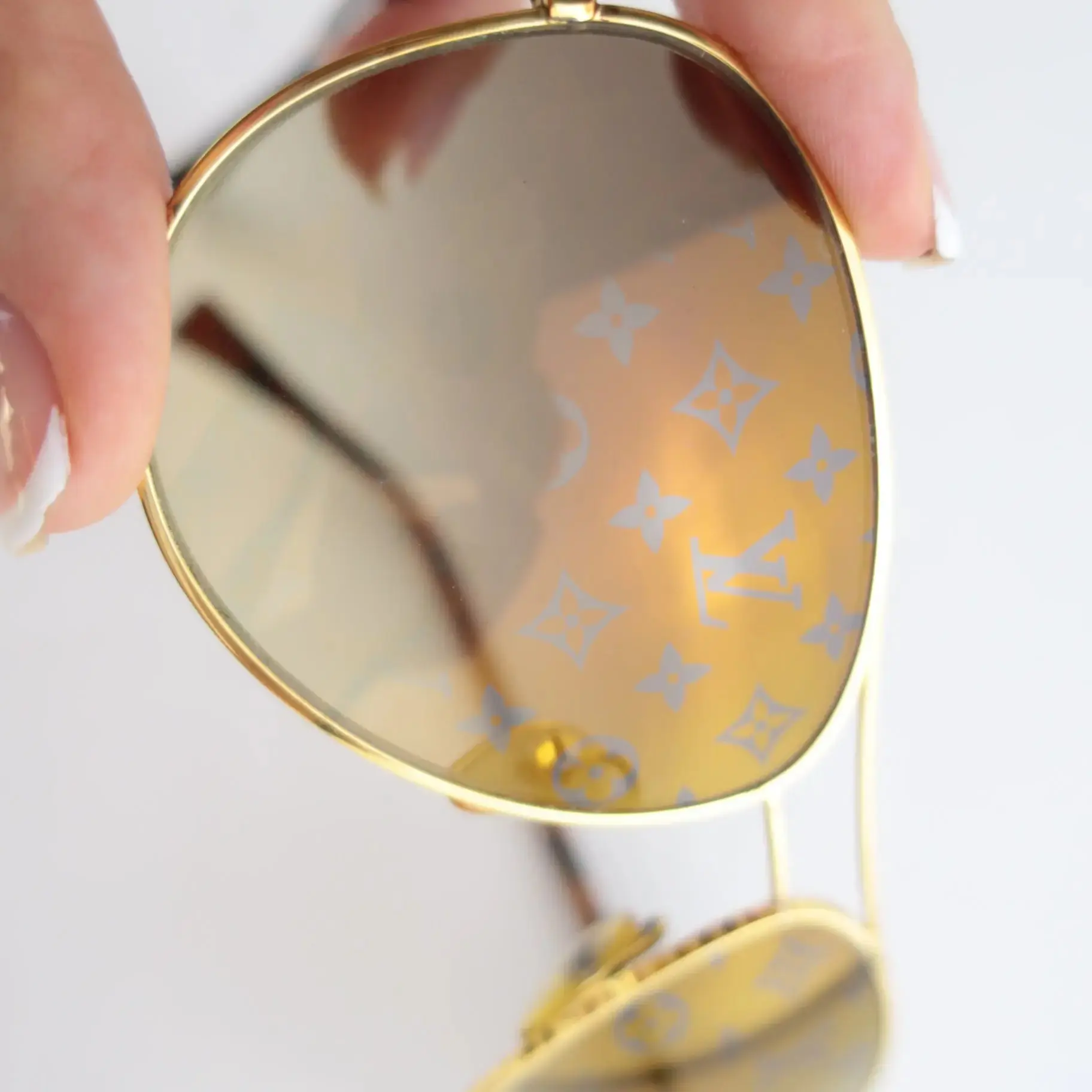 Louis Vuitton Goldtone Monogram Conspiration Pilote Sunglasses (648) - Image 8