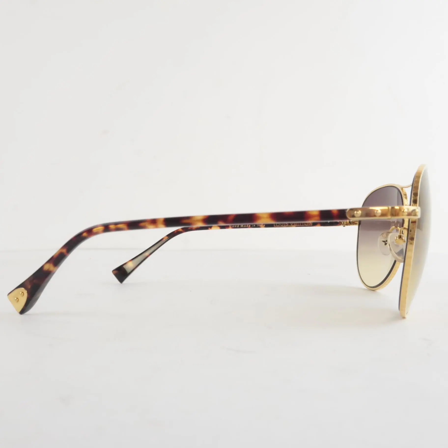 Louis Vuitton Goldtone Monogram Conspiration Pilote Sunglasses (682) - Image 5