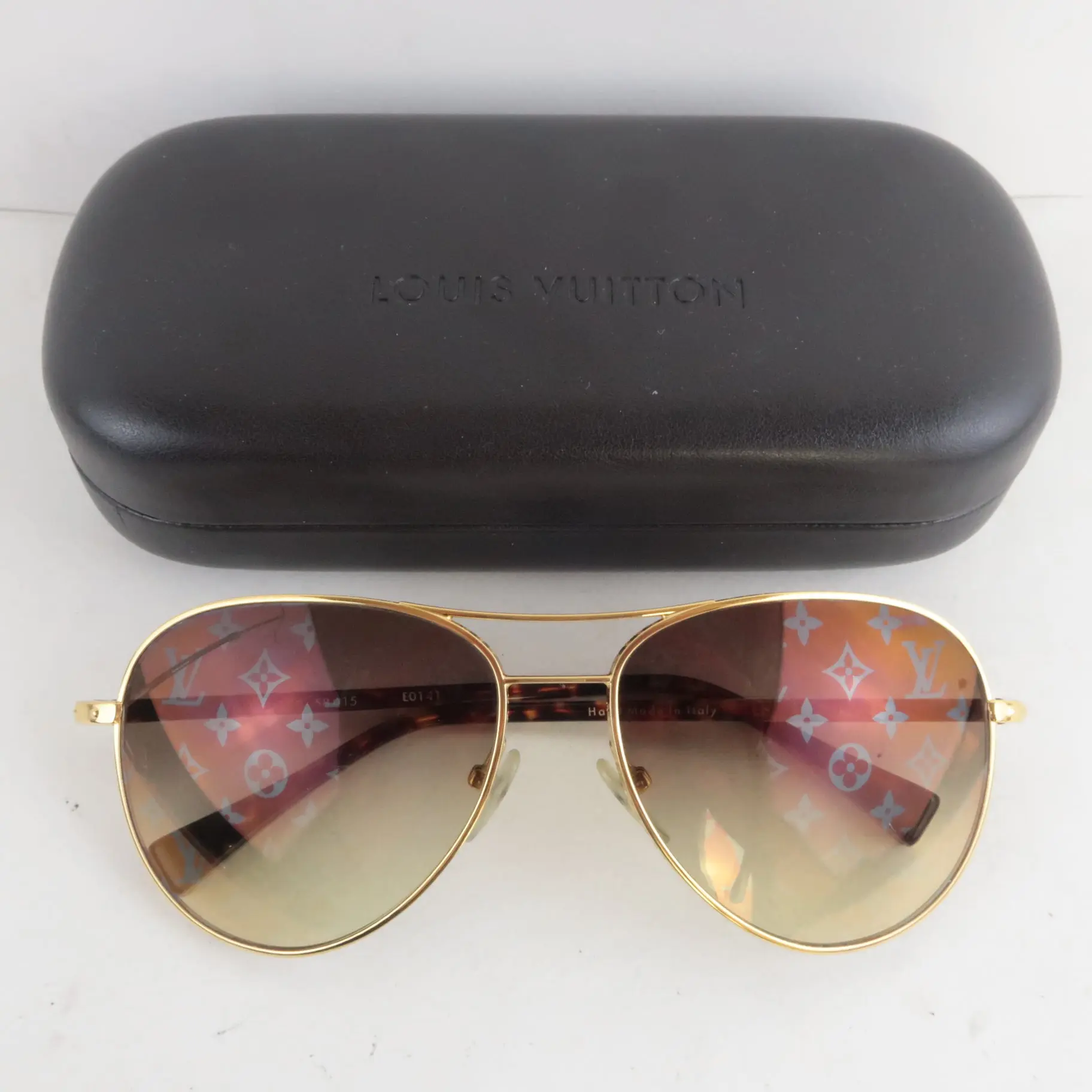 Louis Vuitton Goldtone Monogram Conspiration Pilote Sunglasses (684) - Image 3
